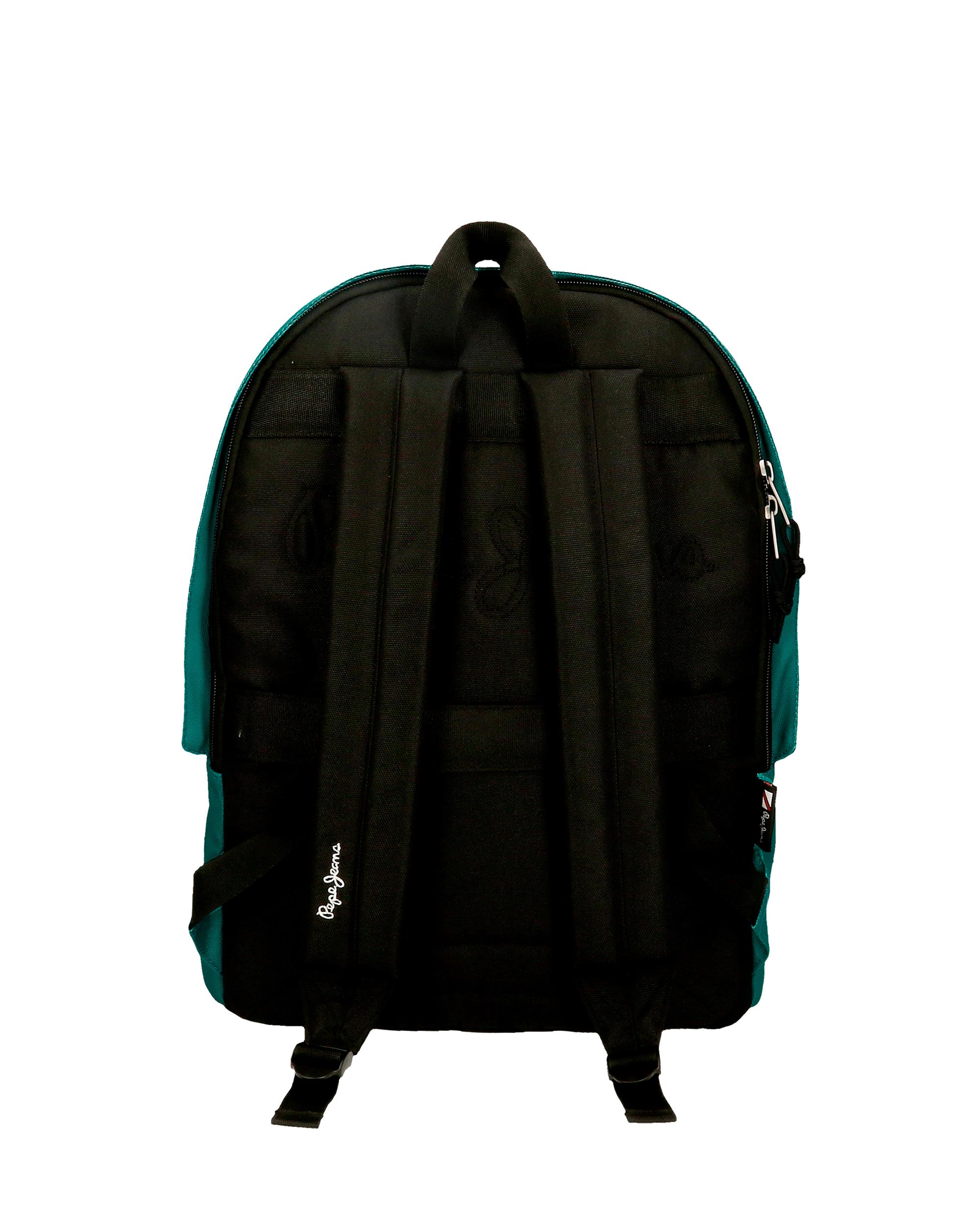Mochila Pepe Jeans Aris Evergreen porta ordenador dos compartimentos en verde Verde-3