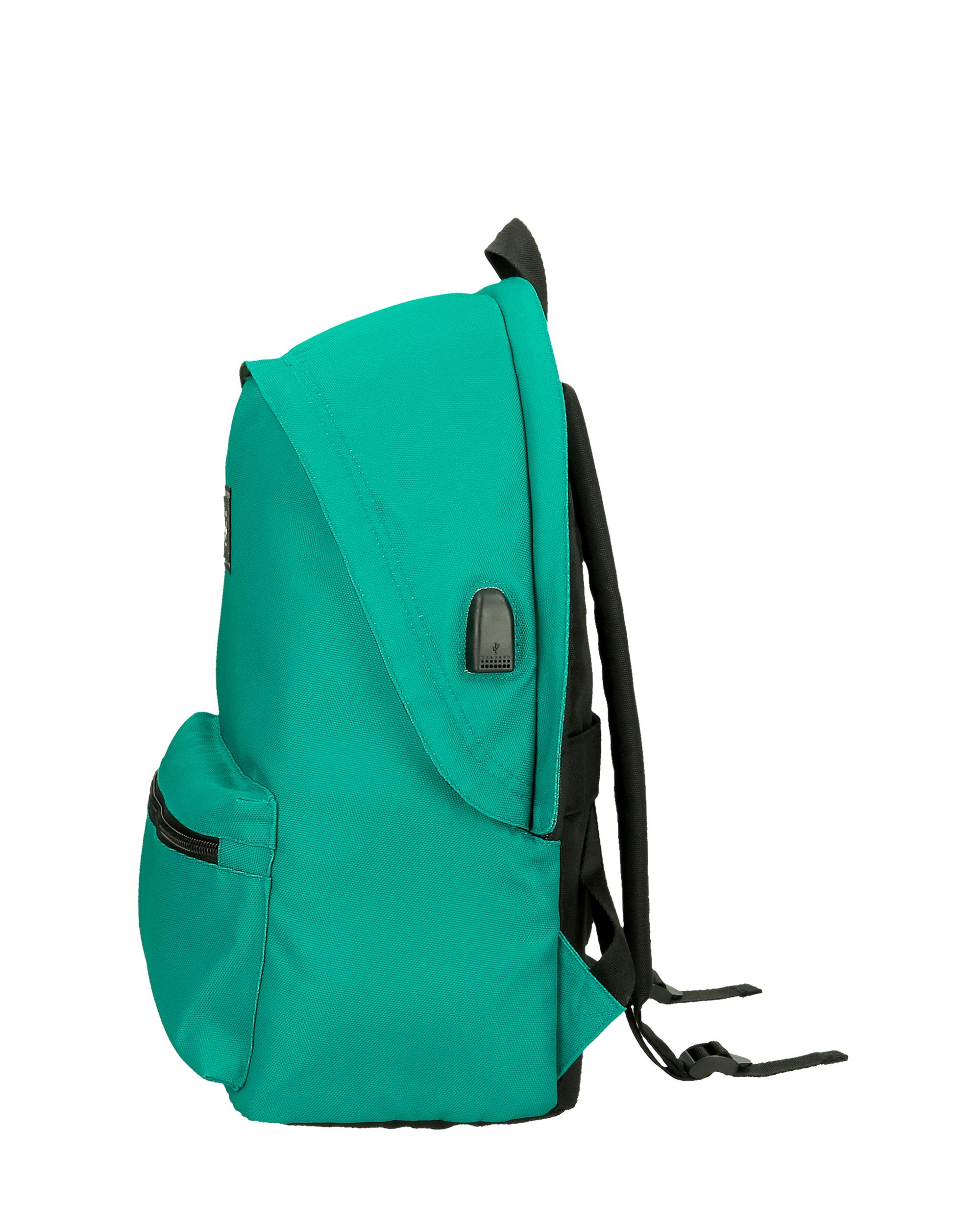 Mochila Pepe Jeans Aris Evergreen porta ordenador dos compartimentos en verde Verde-4
