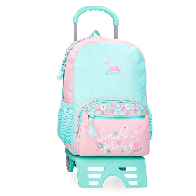 Imagen 0 de Mochila Escolar Roll Road Spring dream 42 cm con bolsillos laterales con carro