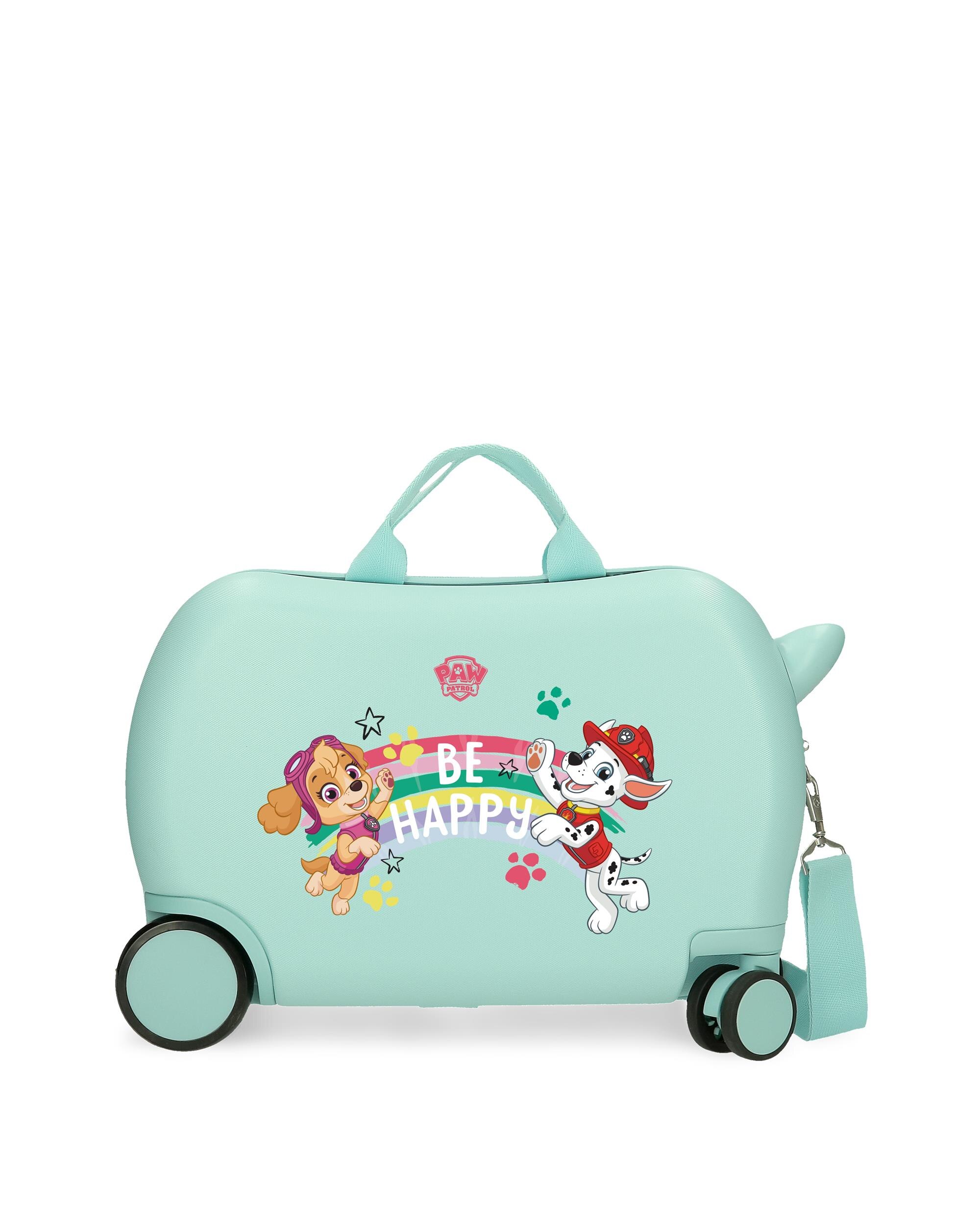 Personajes - Maleta infantil 2 ruedas multidireccionales paw patrol be happy con capacidad de 24l.
