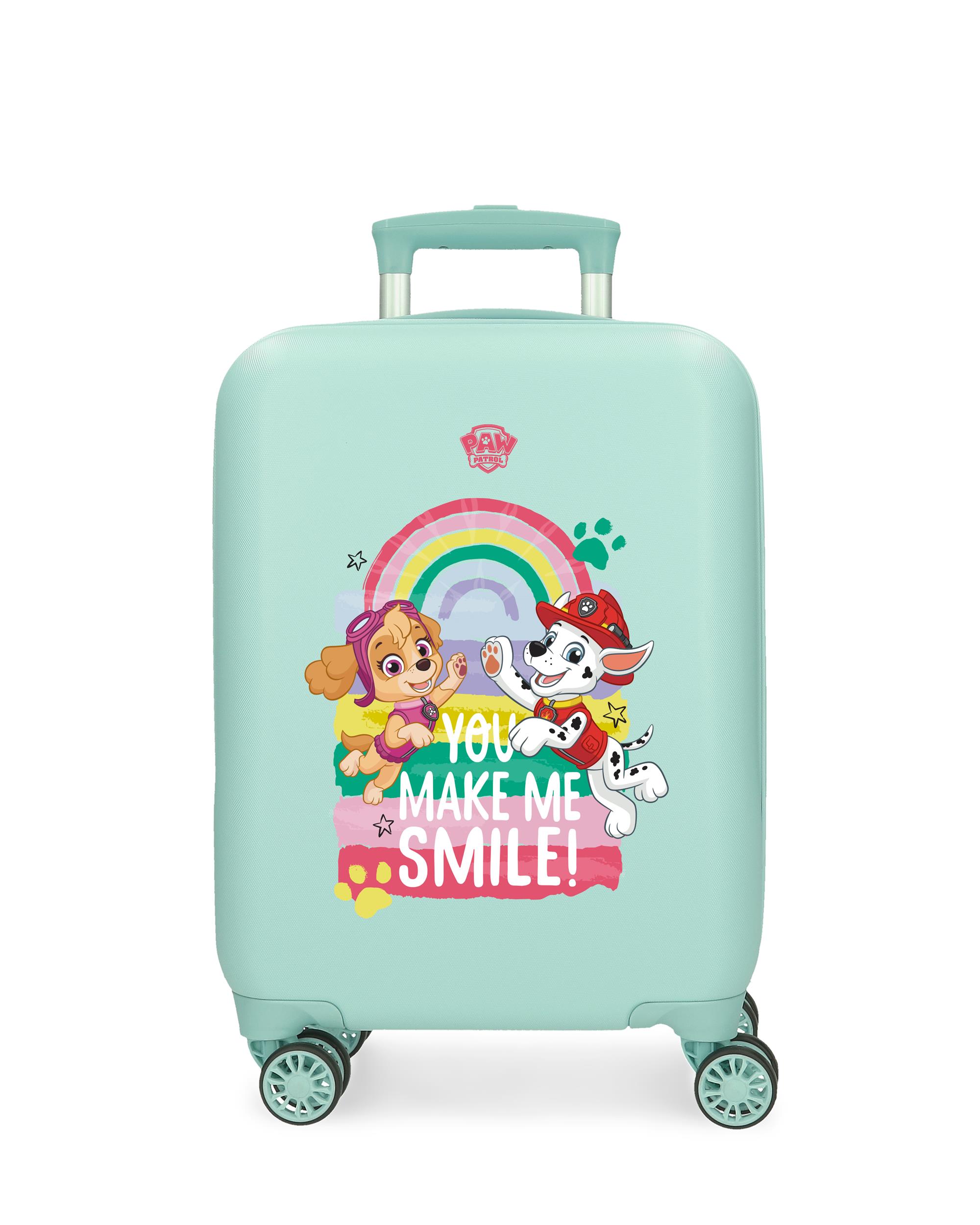 Personajes - Maleta infantil 2 ruedas multidireccionales paw patrol be happy con capacidad de 24l.