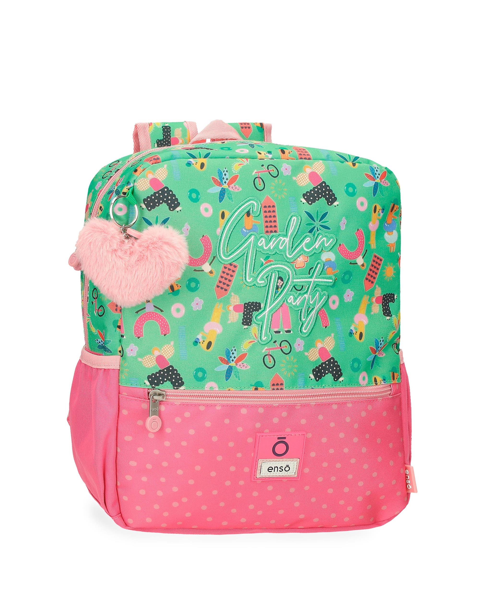 Mochila de paseo Enso Garden party de 32 cm adaptable con bolsillos frontales.
