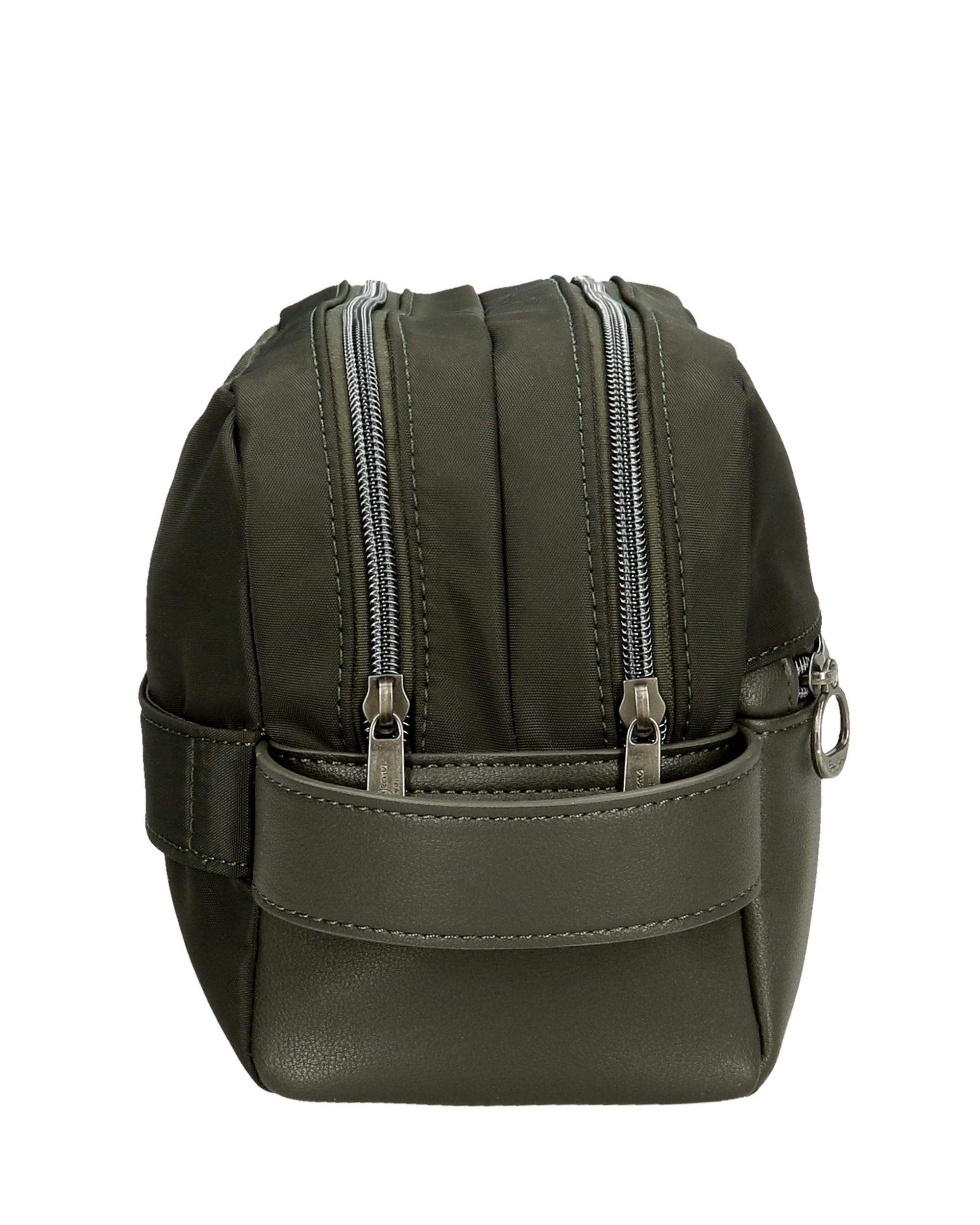 Necessaire Christine em Taupe Dois Compartimentos Verde-2
