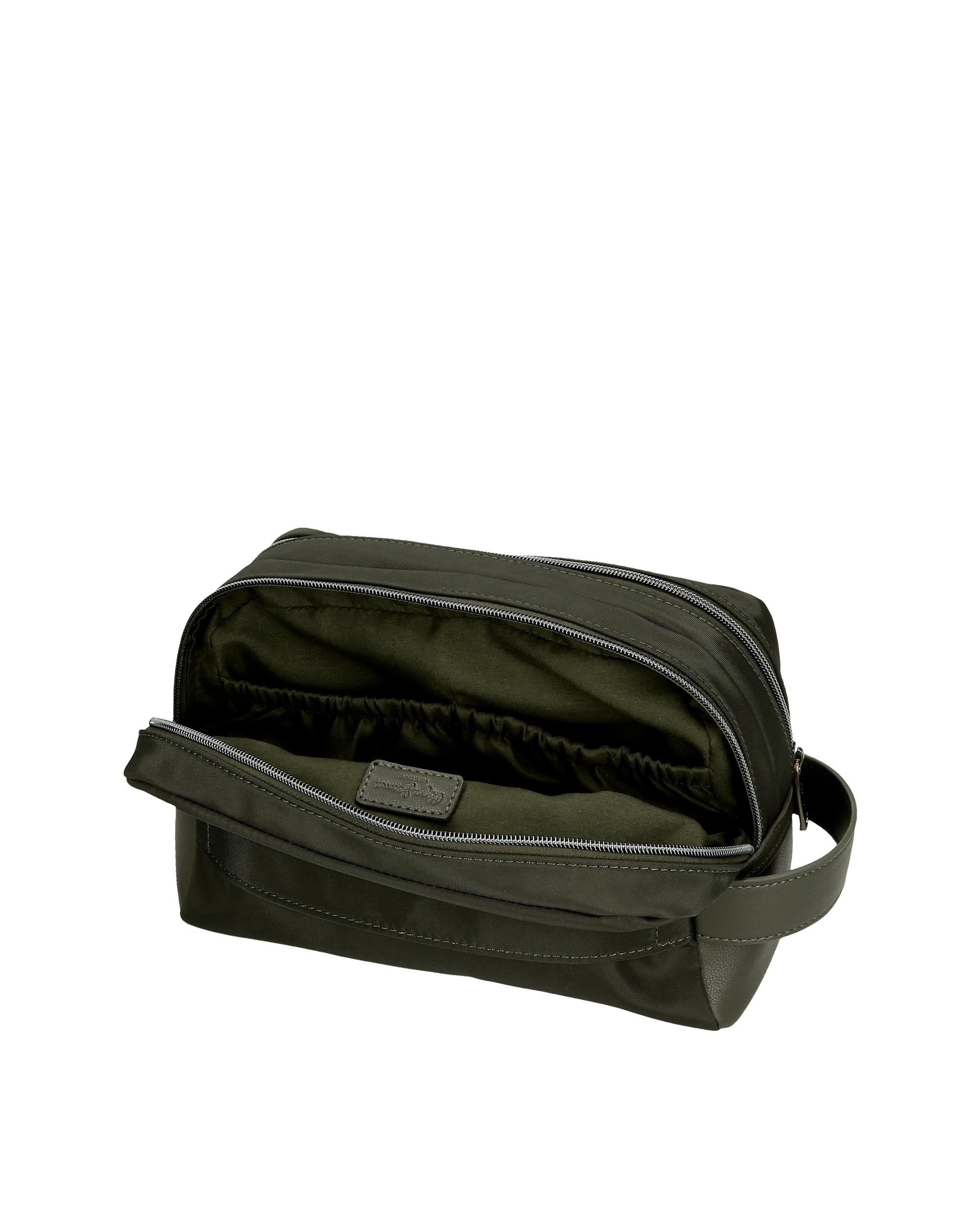 Necessaire Christine em Taupe Dois Compartimentos Verde-4