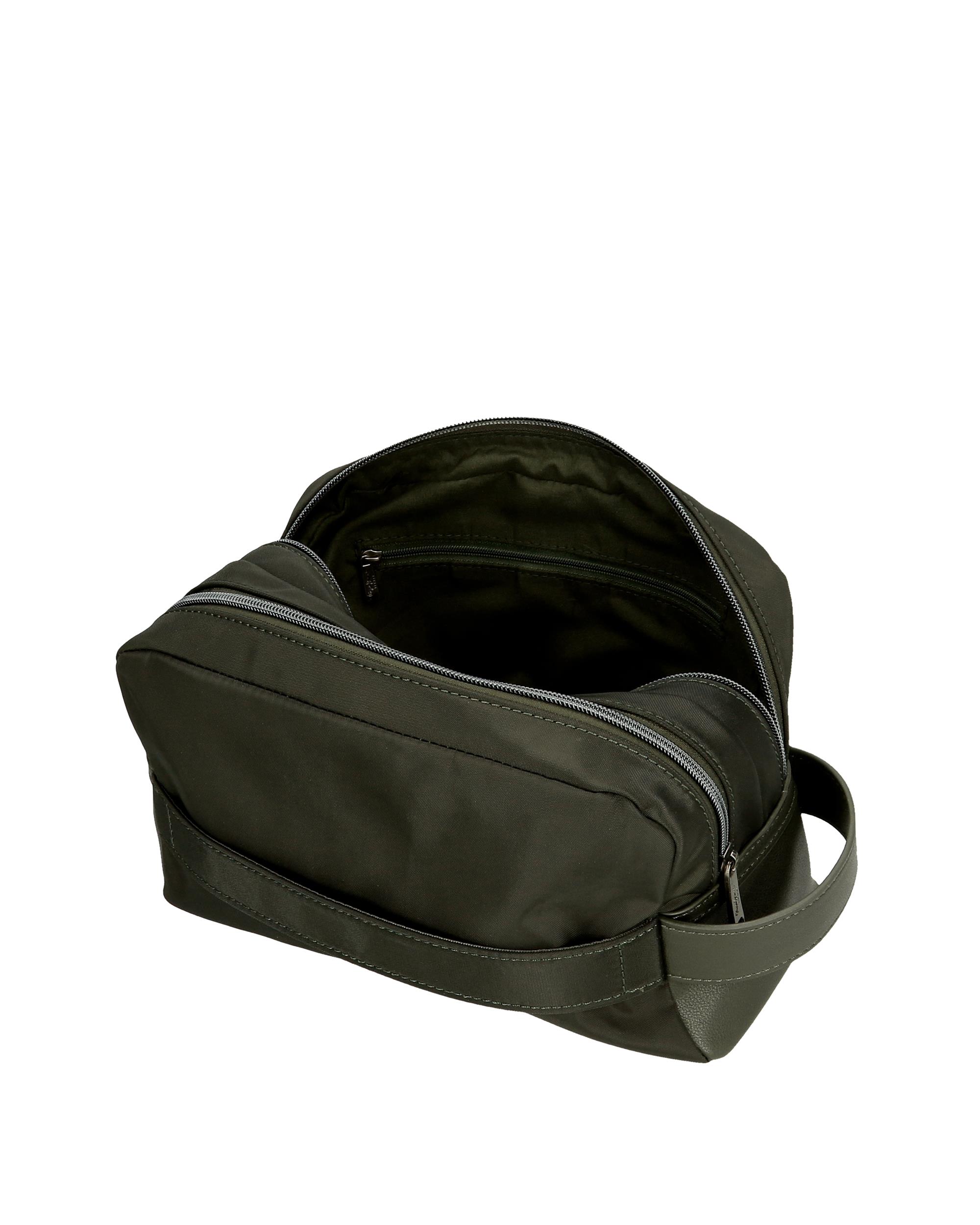 Necessaire Christine em Taupe Dois Compartimentos Verde-5