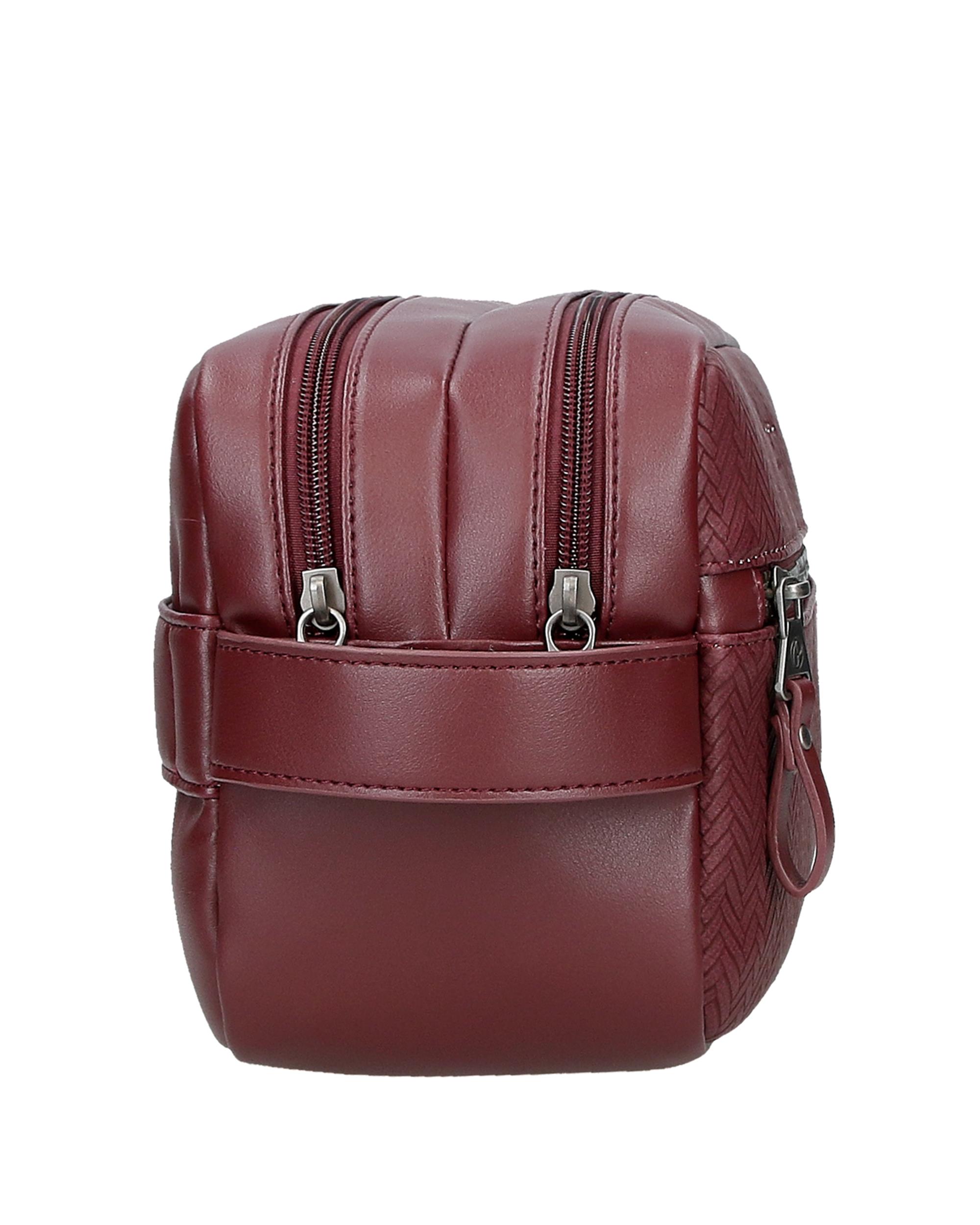 Necessaire Pepe Jeans Sprig com Dois Compartimentos e Bolso Frontal em Bordeaux Vermelho-2