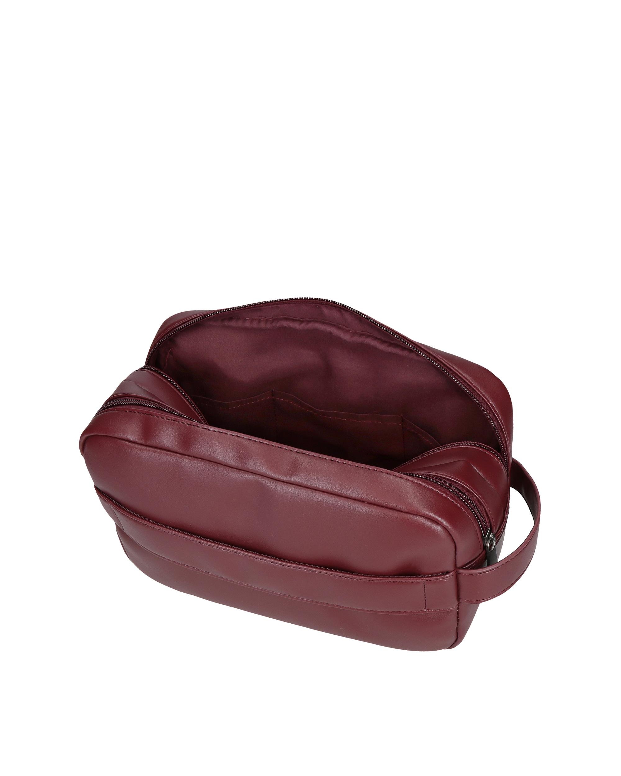 Necessaire Pepe Jeans Sprig com Dois Compartimentos e Bolso Frontal em Bordeaux Vermelho-6