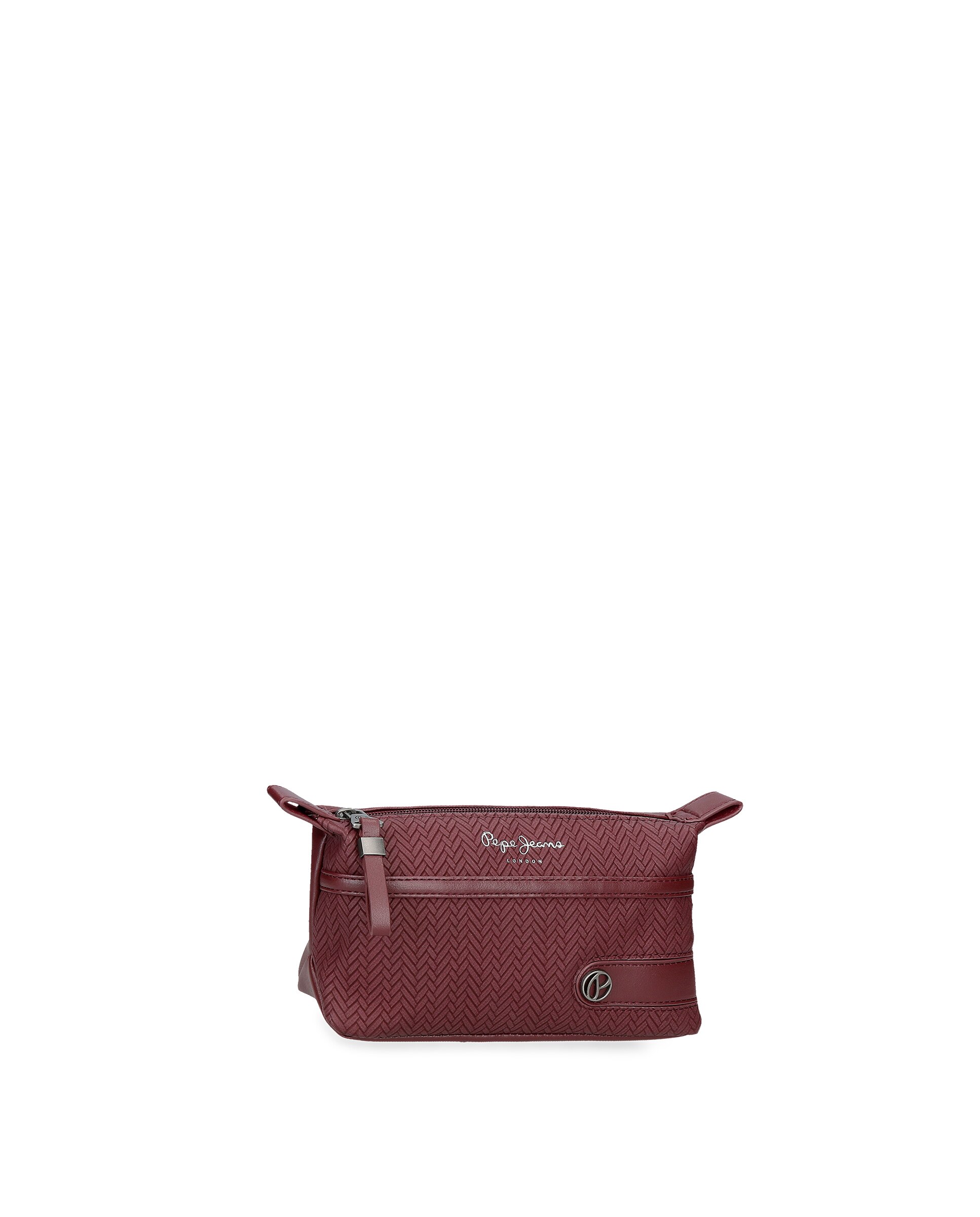 Pepe Jeans - Neceser Pepe Jeans Sprig con cierre de cremallera en burdeos.