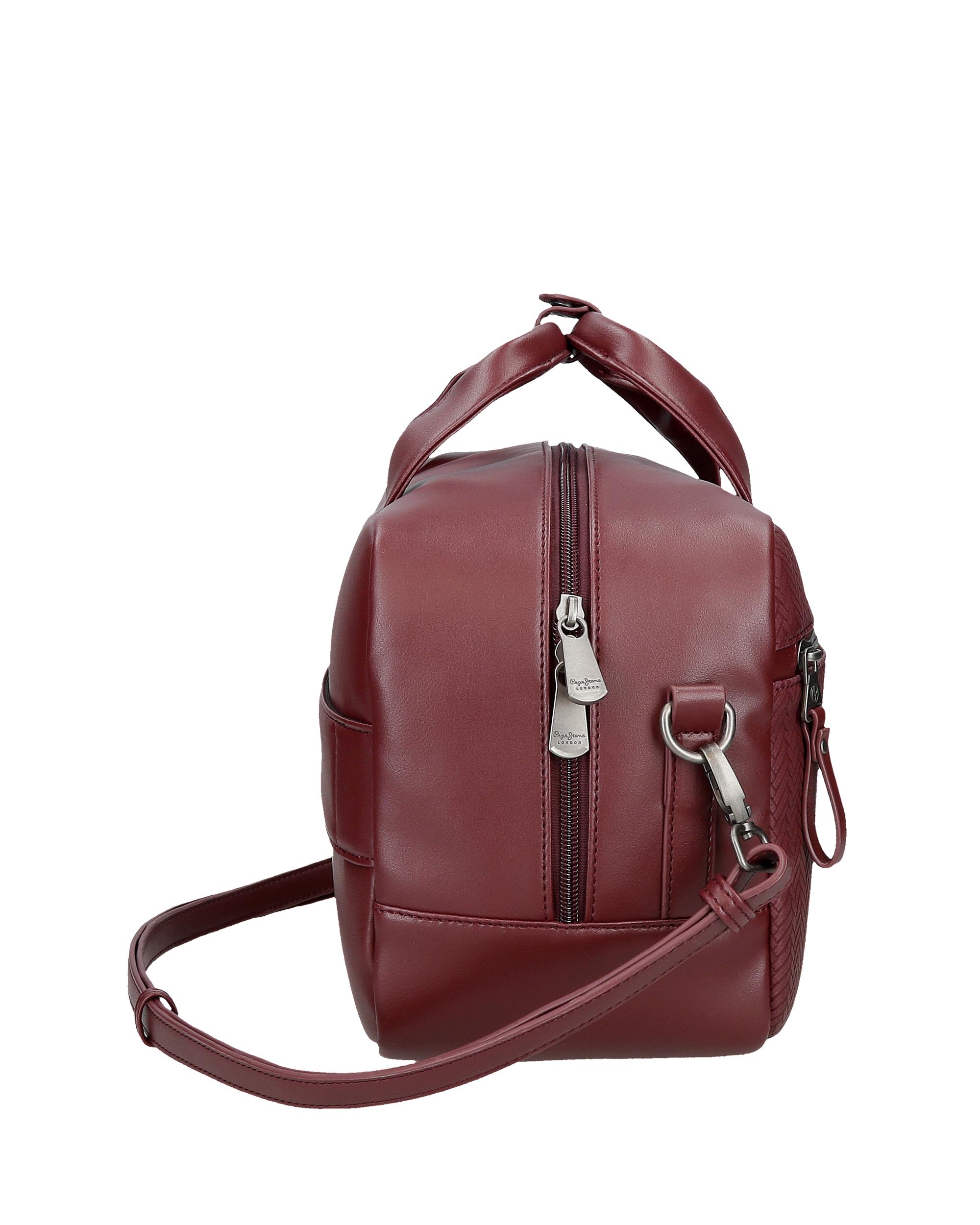 Necessaire e Mala de Tiracolo Pepe Jeans Sprig com Bolso Frontal em Bordeaux Vermelho-2