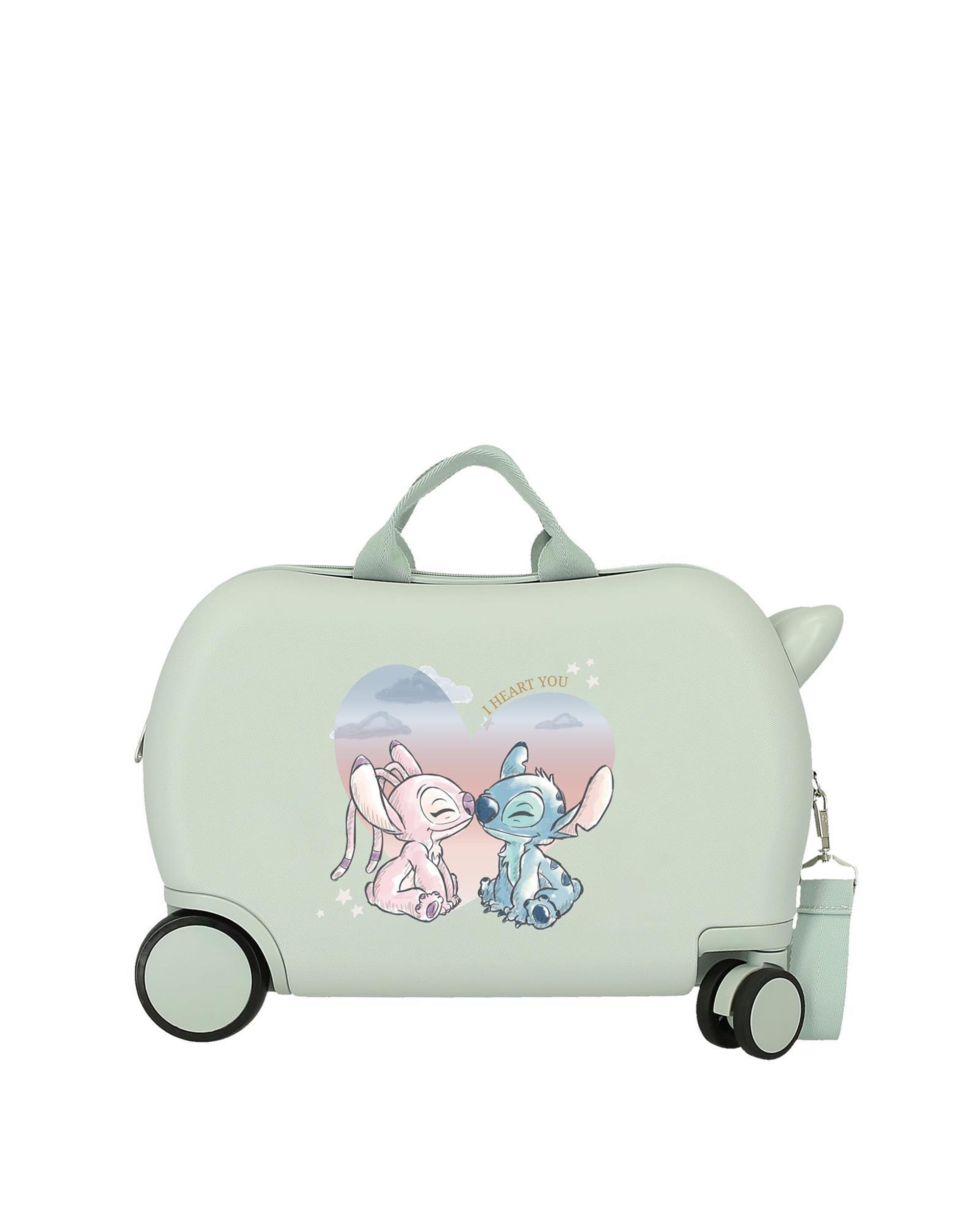 Disney - Maleta infantil 2 ruedas multidireccionales Stitch I Heart You con capacidad de 24L.