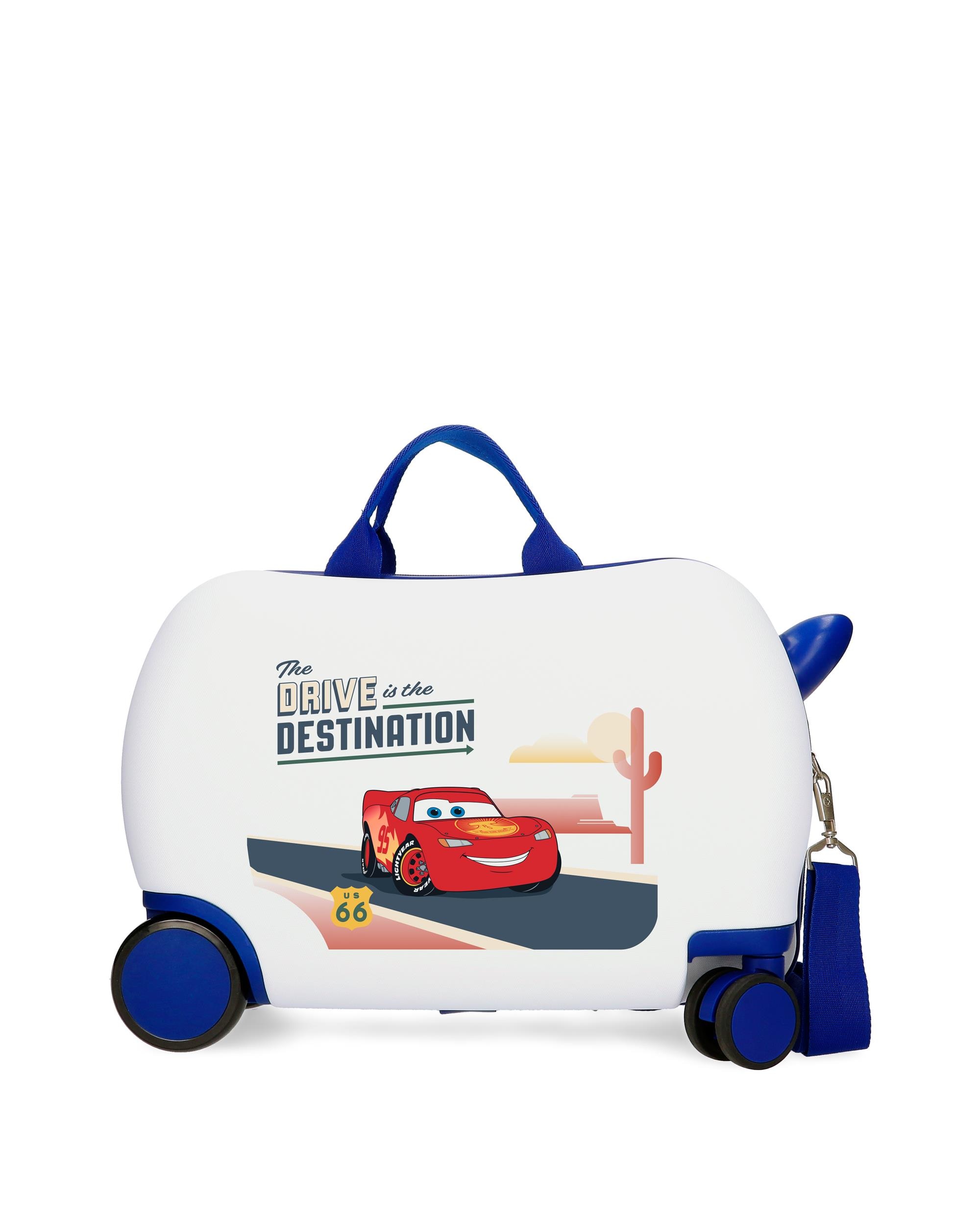 Disney - Maleta infantil 2 ruedas multidireccionales Cars Destination con capacidad de 28L.