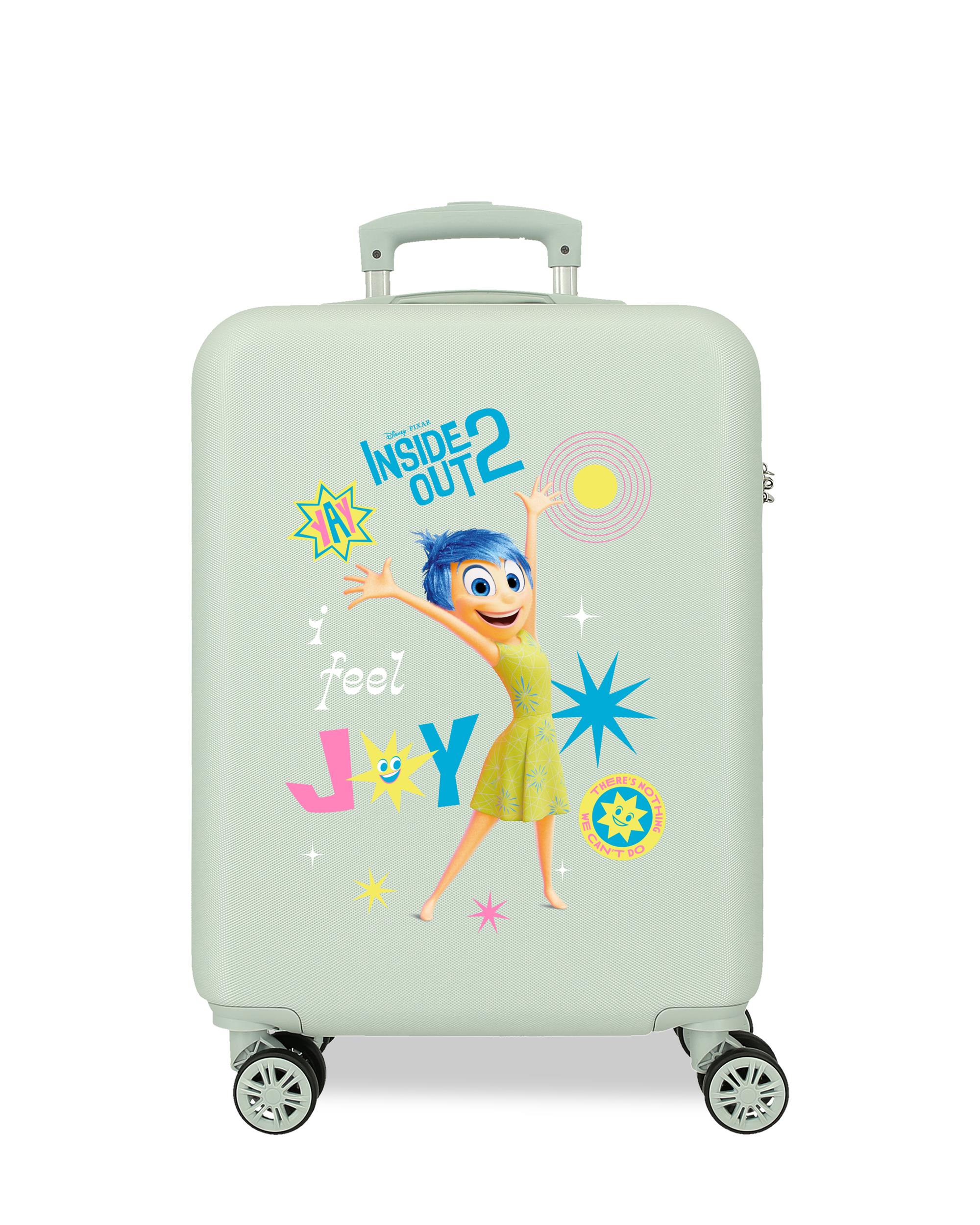 Disney - Maleta infantil 2 ruedas multidireccionales inside out 2 alegria con capacidad de 24l.