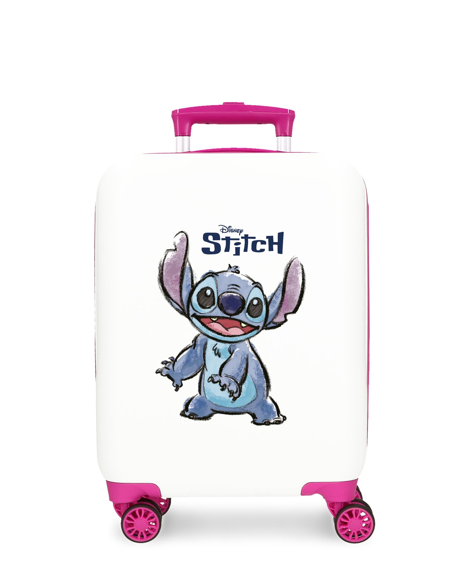 Disney - Maleta infantil 2 ruedas multidireccionales Stitch I Heart You con capacidad de 24L.