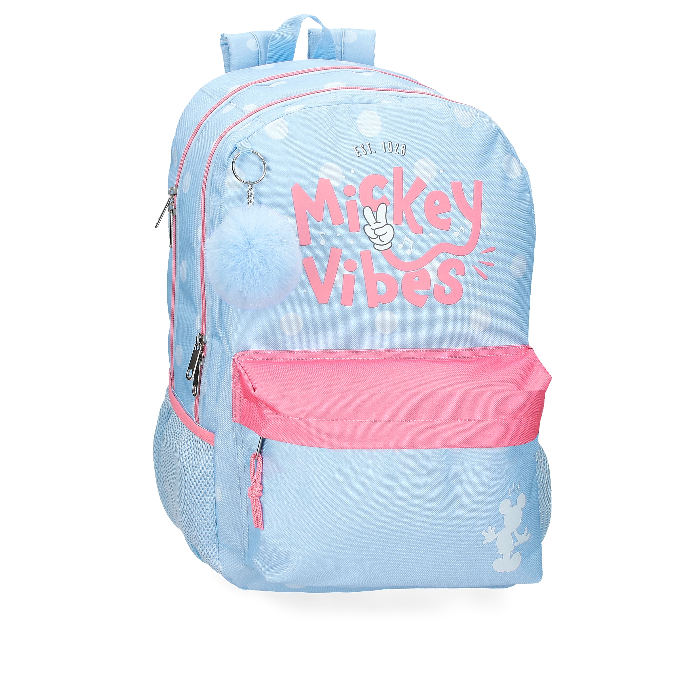 Mochila dos compartimentos Mickey vibes 44cm adaptable a carro.