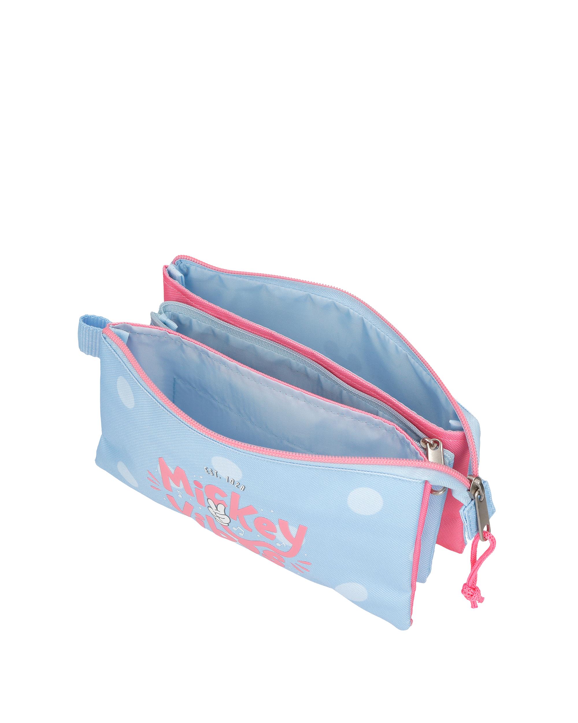 Estuche Mickey vibes tres compartimentos - Disney - Azul claro Azul claro-4