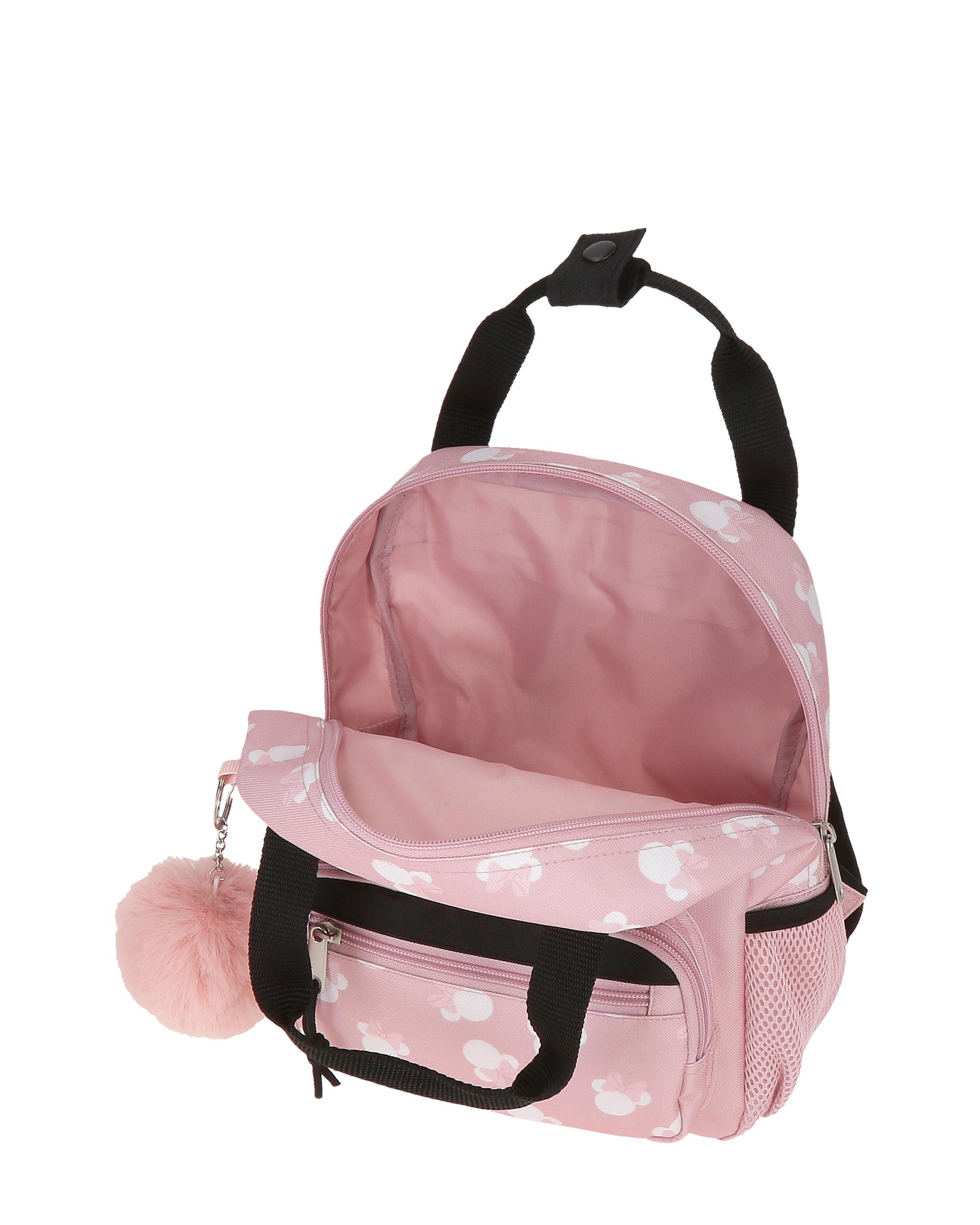Mochila preescolar MInnie Heads 28cm Rosa-4