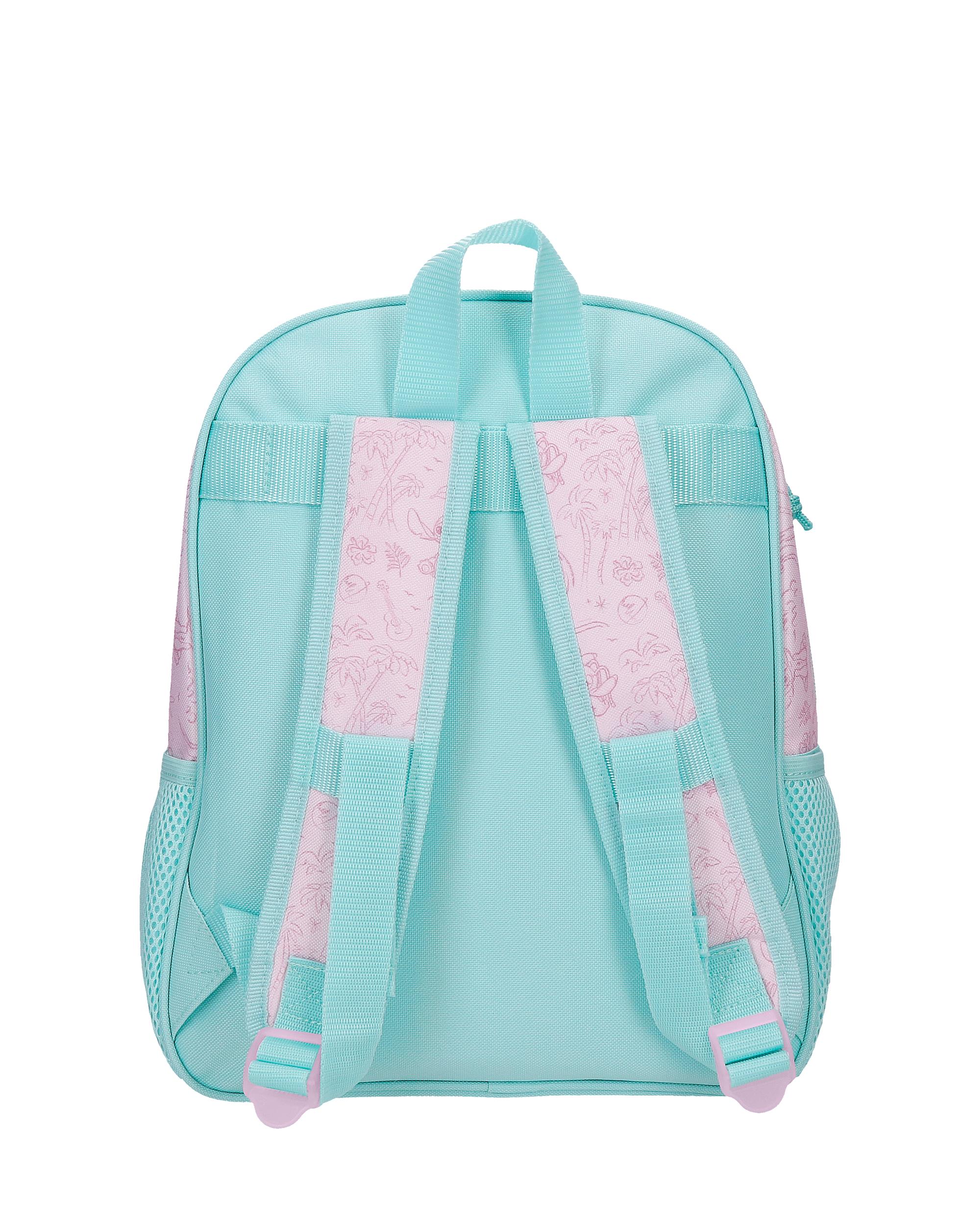 Mochila Escolar Beach & Love 33 cm con capacidad de 9,8L turquesa verde Azul-3