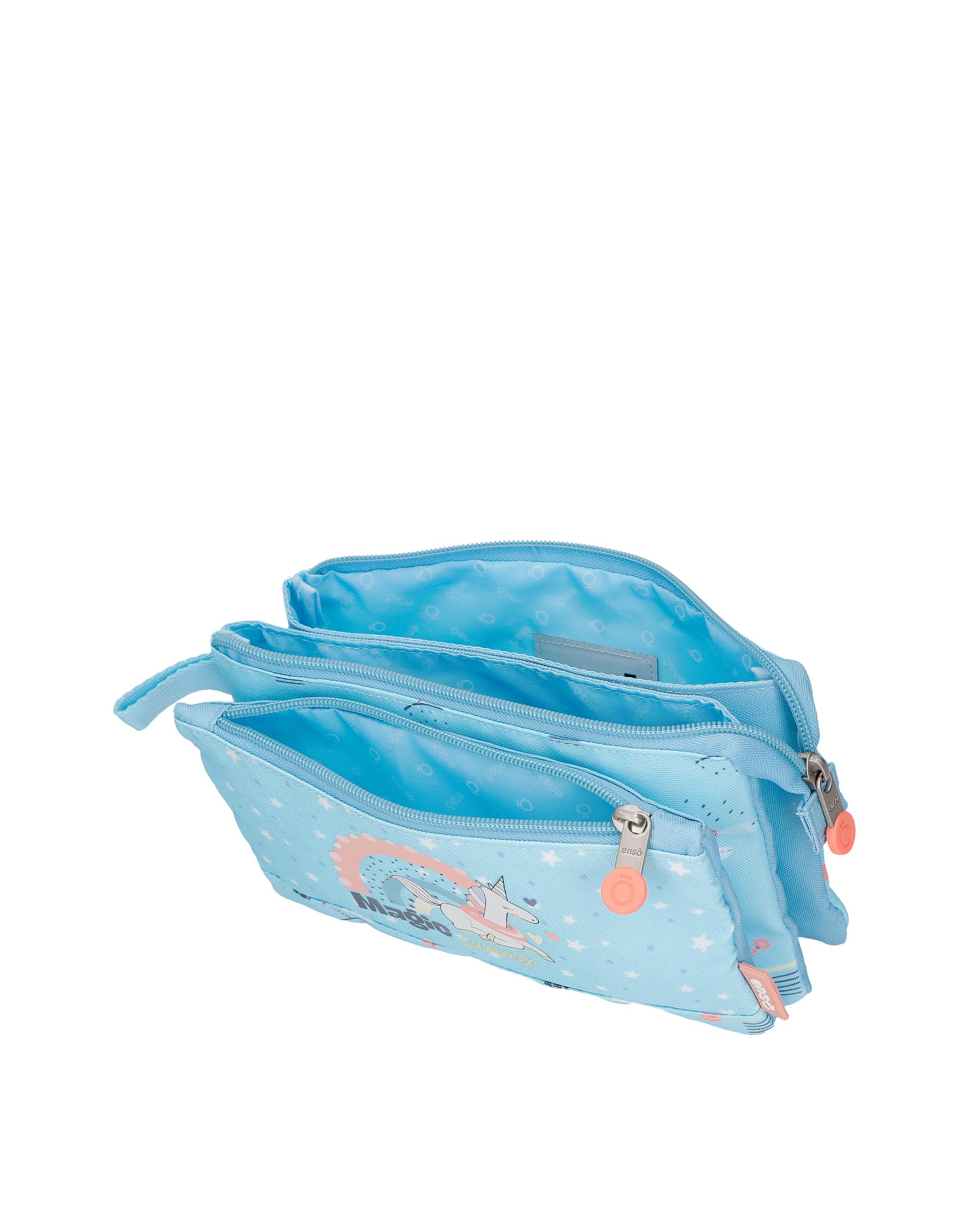 Estuche Magic summer tres compartimentos Azul-4