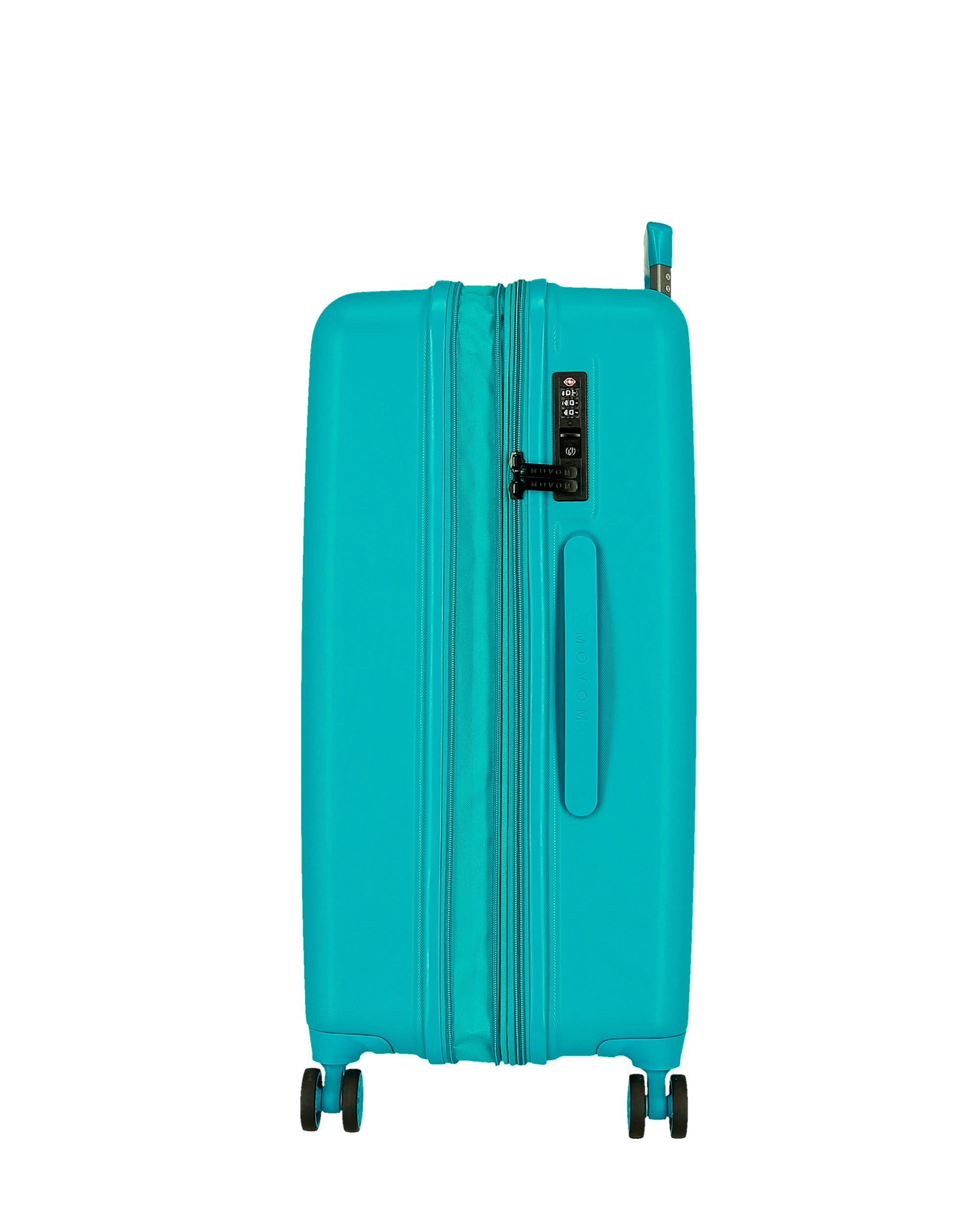 Maleta mediana 68 cm expandible movom wood abs con capacidad de 72l plata - Azul Azul-6
