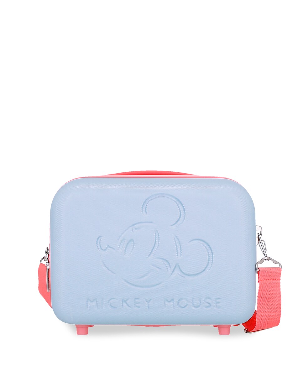 Neceser ABS Adaptable Disney Mickey Crazy Trip con capacidad de 9L Rosa pastel-1