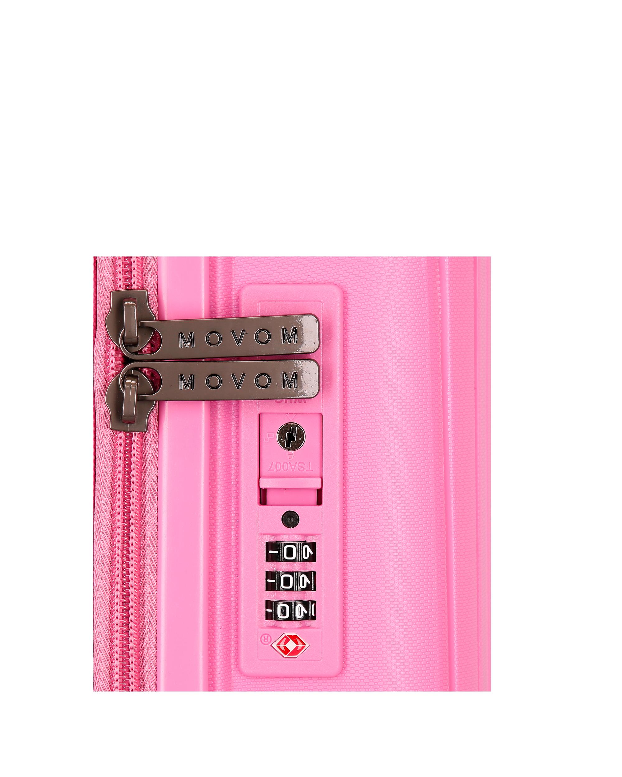 Maleta mediana expandible Movom New Trendy con capacidad de 72L - Rosa Rosa-4