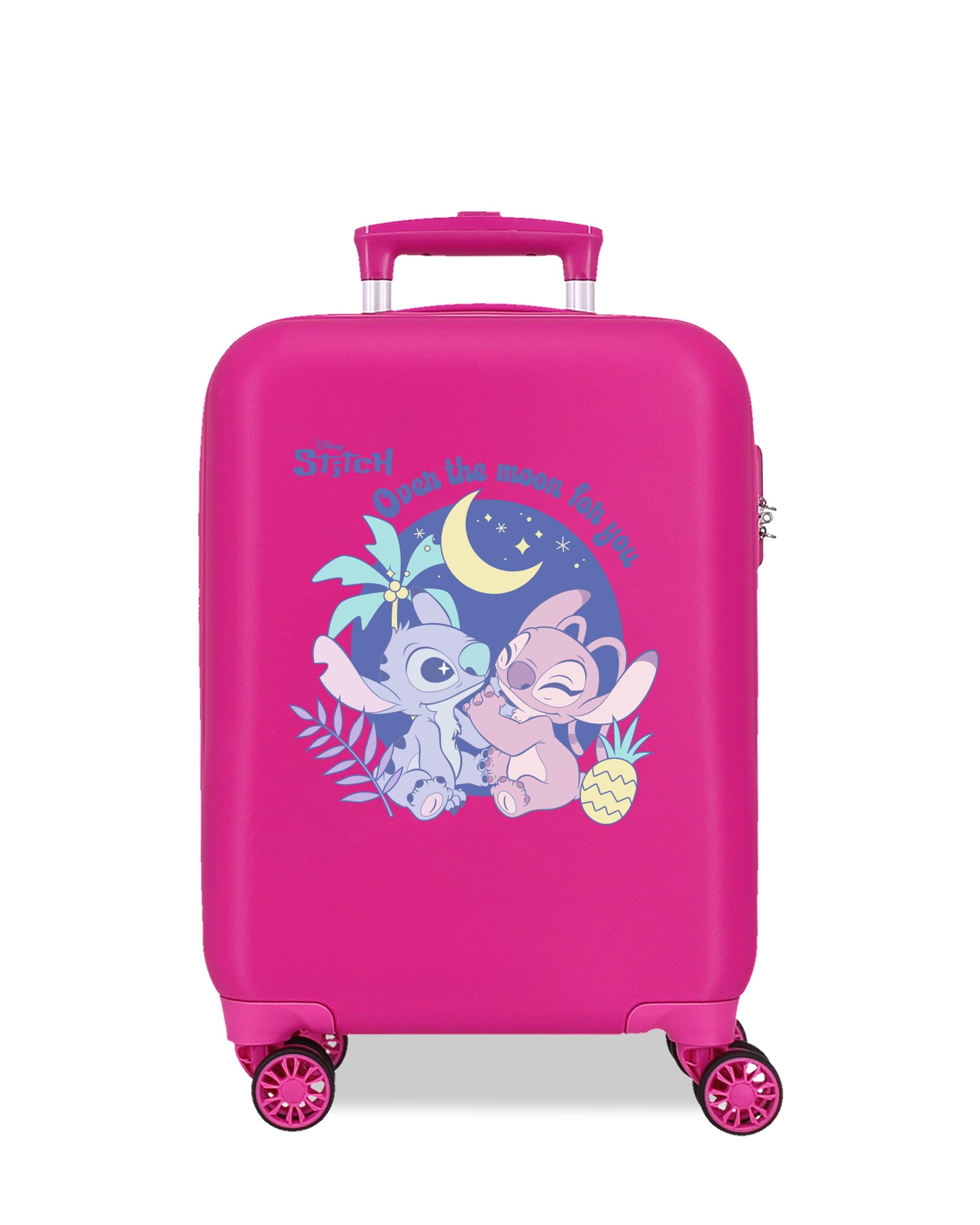 Disney - Maleta infantil 2 ruedas multidireccionales Stitch I Heart You con capacidad de 24L.