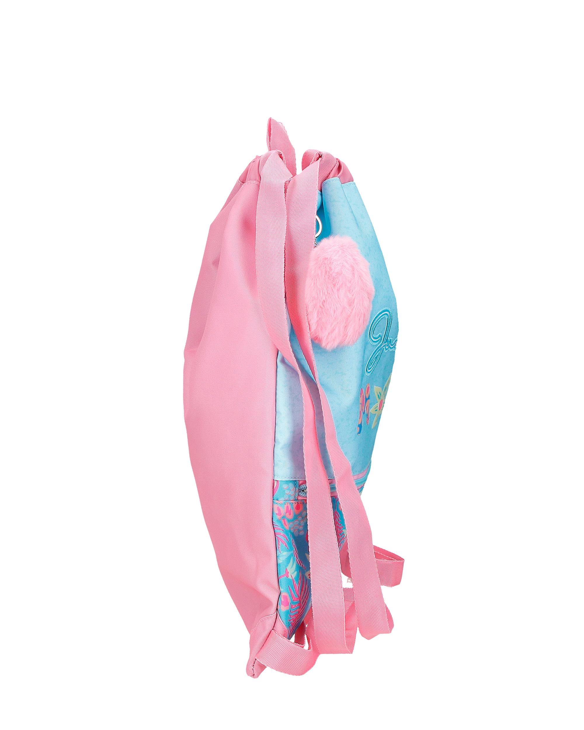 Mochila saco Enso Jungle Mood con cremallera frontal Azul-2