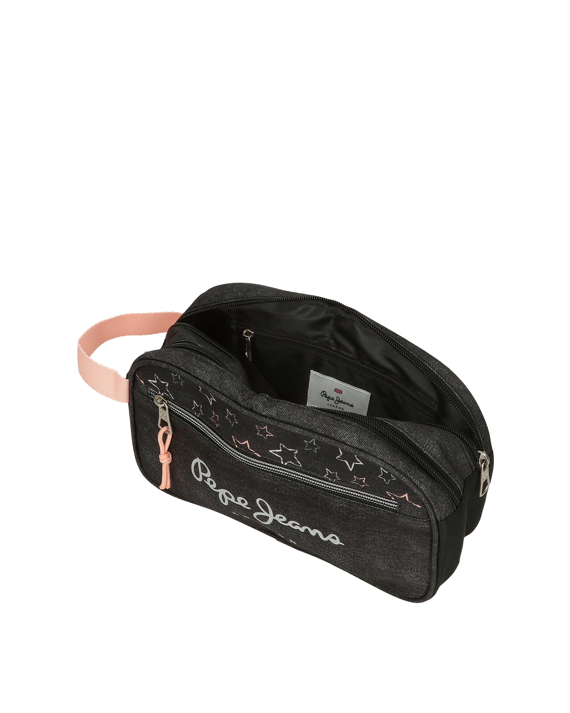 Imagen 4 de Neceser Pepe Jeans Cintia dos compartimentos con asa lateral Negro