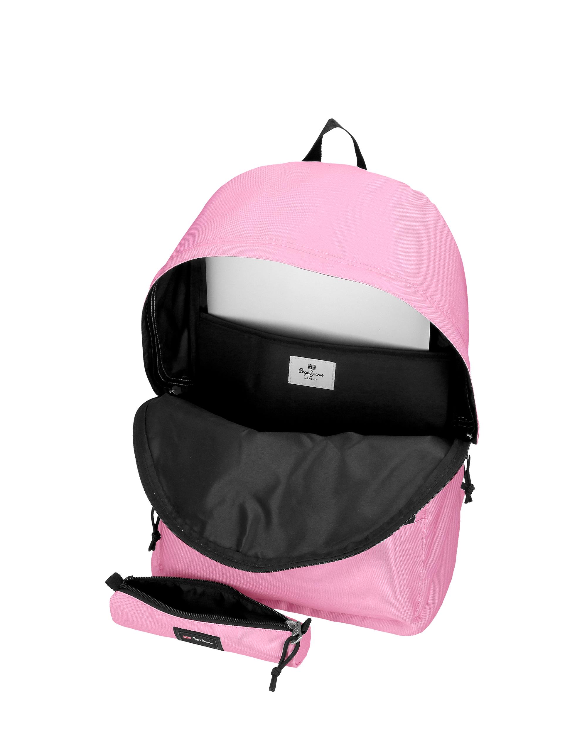 Imagen 5 de Mochila Portaordenador + Estuche Escolar Pepe Jeans Aris Colorful Rosa