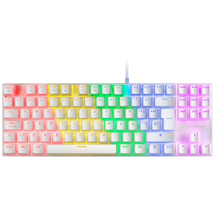 Teclado Mecánico FRGB Mars Gaming MK80 Blanco, Switch Azul, Idioma Español