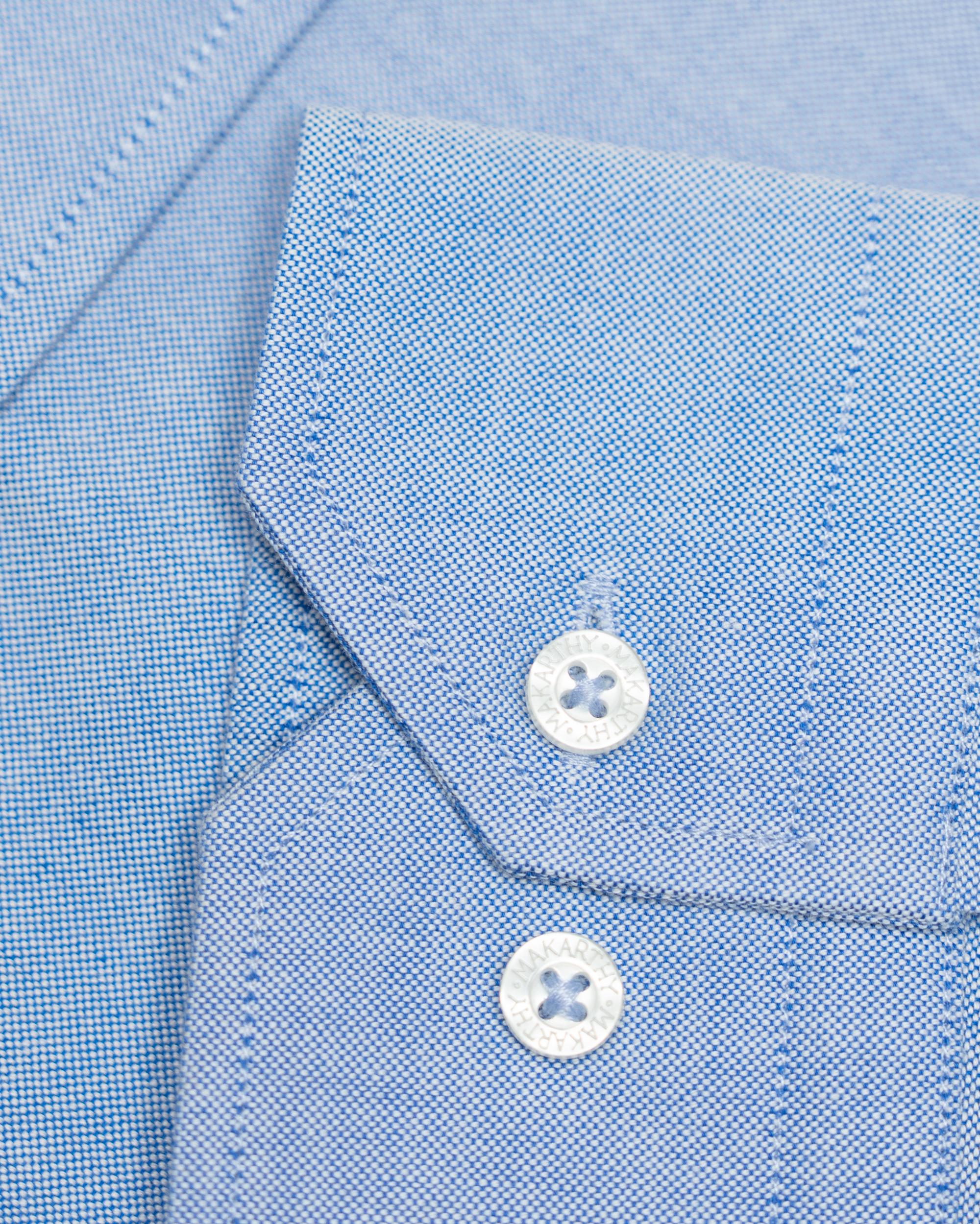 Imagen 4 de Camisa oxford de hombre slim de manga larga - Makarthy - Azul claro Azul claro