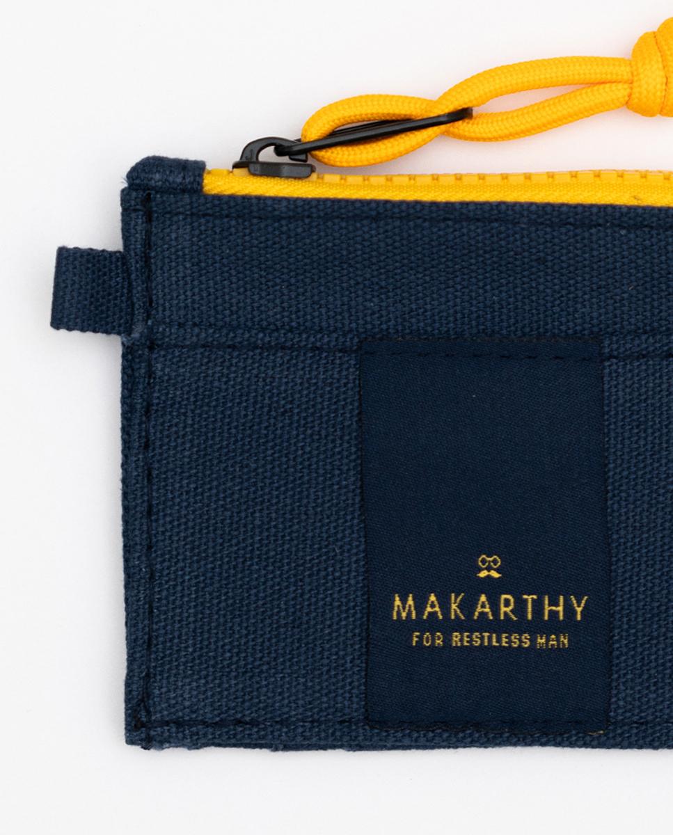 Imagen 2 de Tarjetero de hombre con cremallera - Makarthy - Azul marino / Amarillo Azul marino / Amarillo