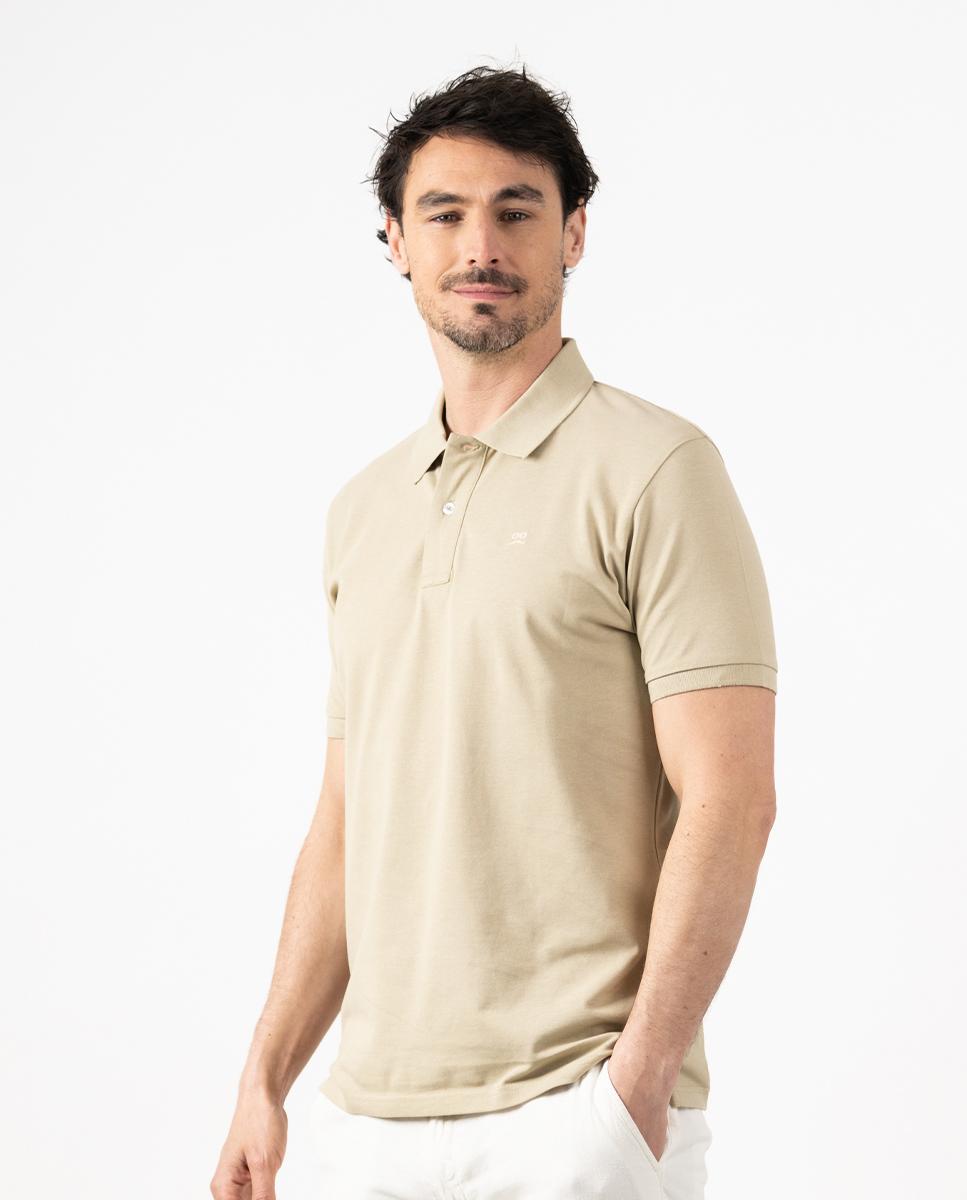 Polo de piqué de hombre de manga corta - Makarthy - Beige Beige-1