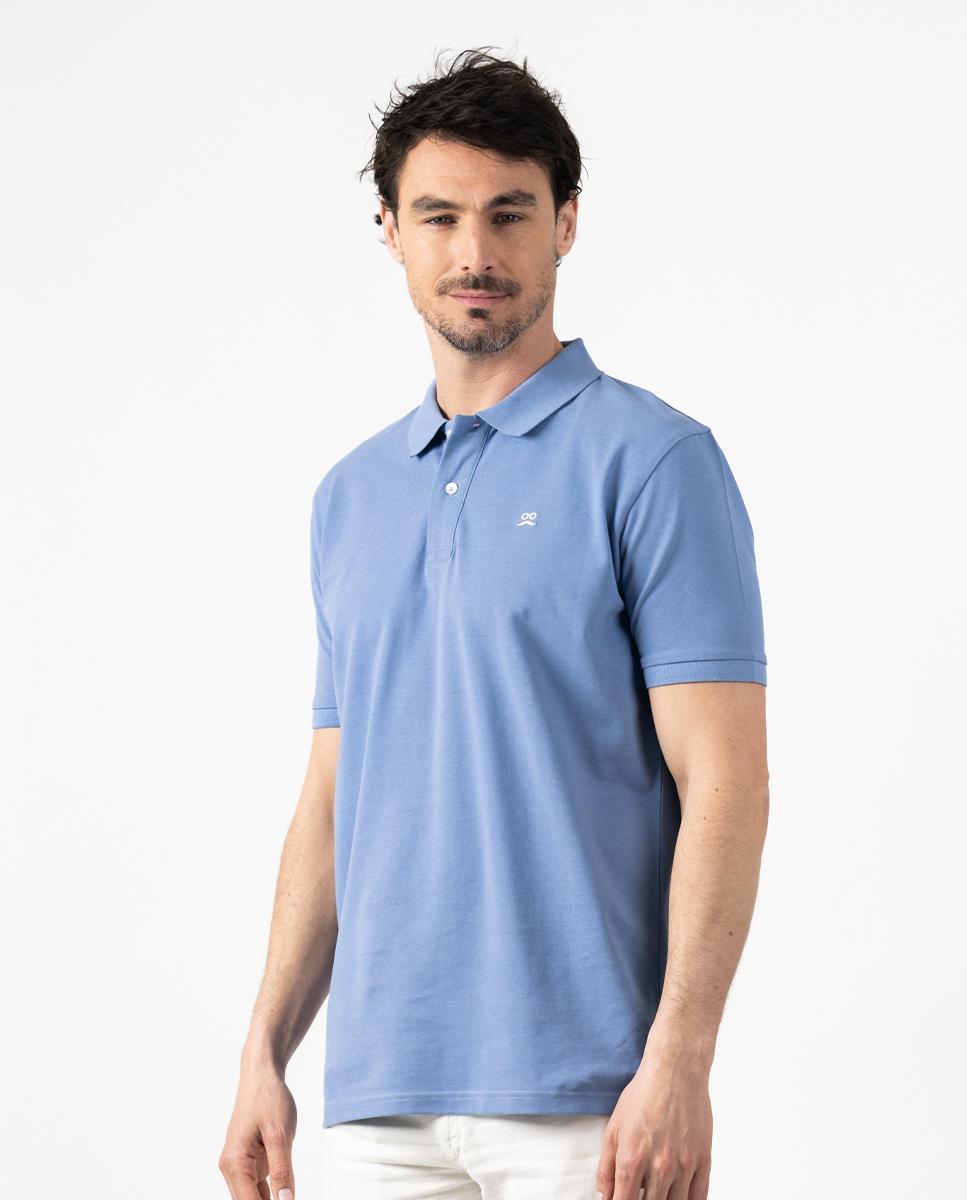 Polo de piqué de hombre de manga corta - Makarthy - Azul claro Azul claro-1