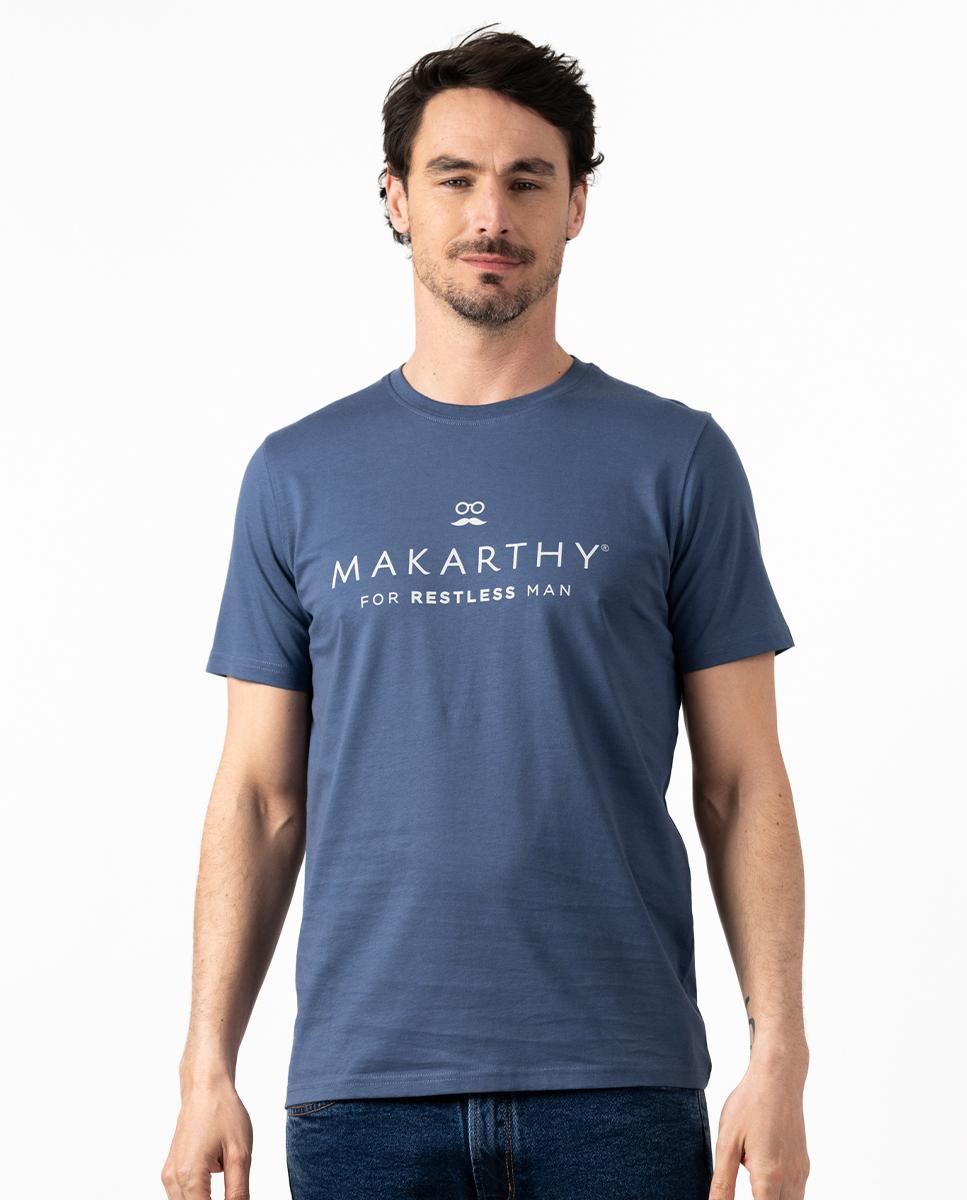 Makarthy - Camiseta de hombre manga corta con logo frontal.