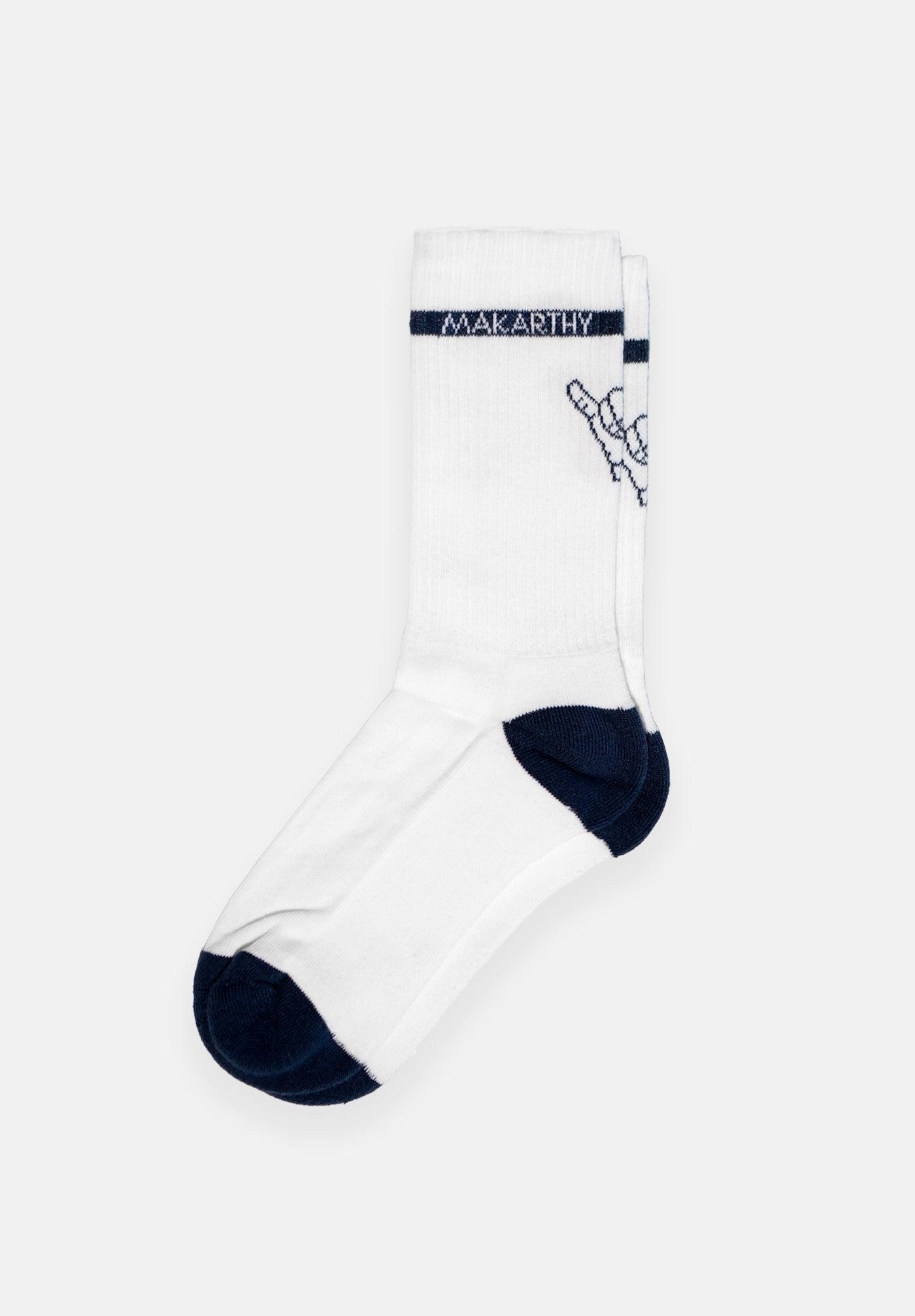 Calcetines cortos de hombre con estampado fantasía - Makarthy - Blanco / Negro Blanco / Negro-1