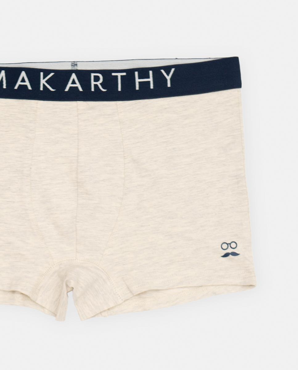 Bóxer de punto con cintura elástica - Makarthy - Beige Beige-2