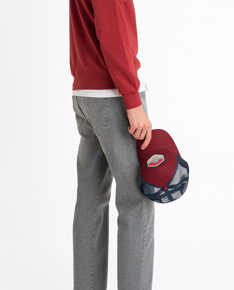Imagen 3 de Gorra de hombre con logo y rejilla - Makarthy - Granate Granate