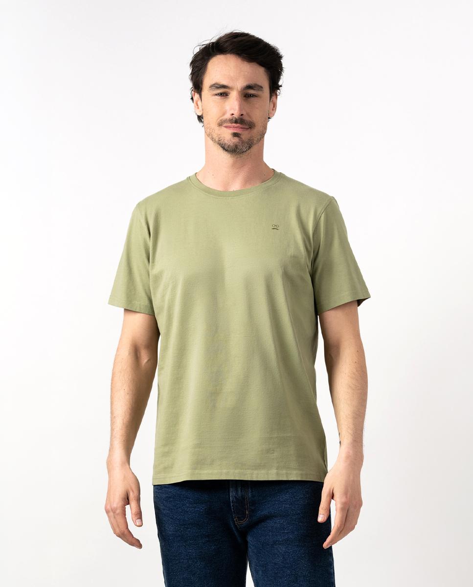 Camiseta de hombre de manga corta de algodón Verde Makarthy · El Corte ...