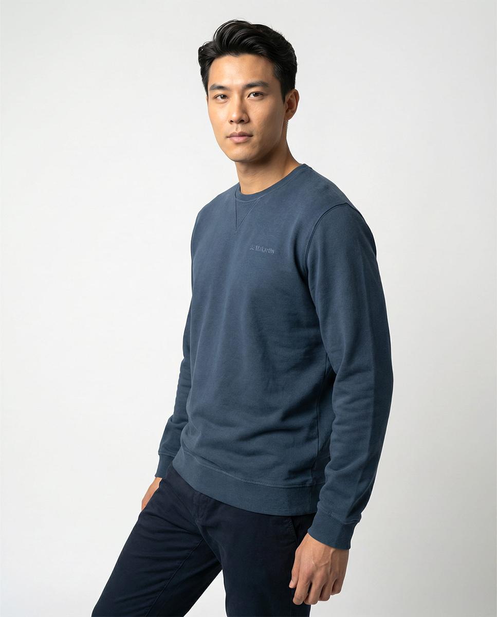Makarthy - Sudadera de hombre con cuello redondo y print trasero.