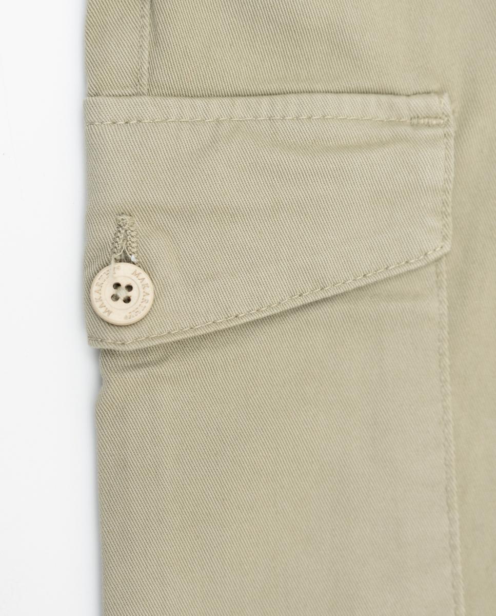 Imagen 4 de Pantalón cargo de hombre slim con logo en bolsillo trasero - Makarthy - Verde cadete Verde cadete