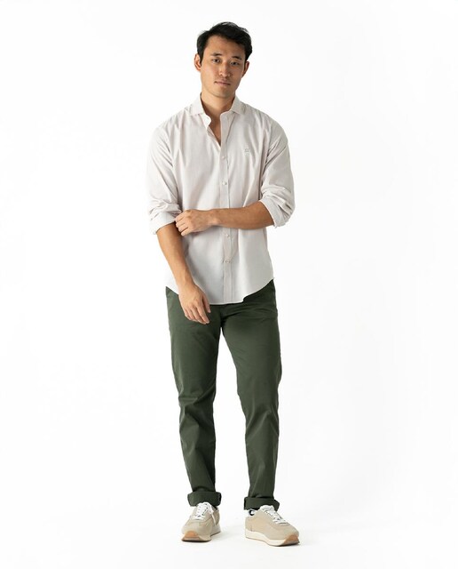 Imagen 0 de Camisa de algodón de hombre regular a rayas