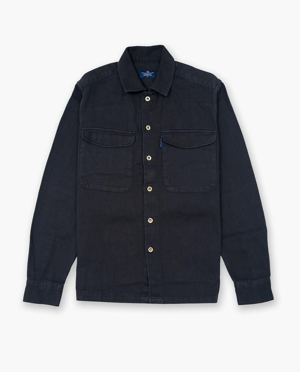 Imagen 3 de Sobrecamisa de hombre de manga larga de algodón - Makarthy - Azul marino Azul marino
