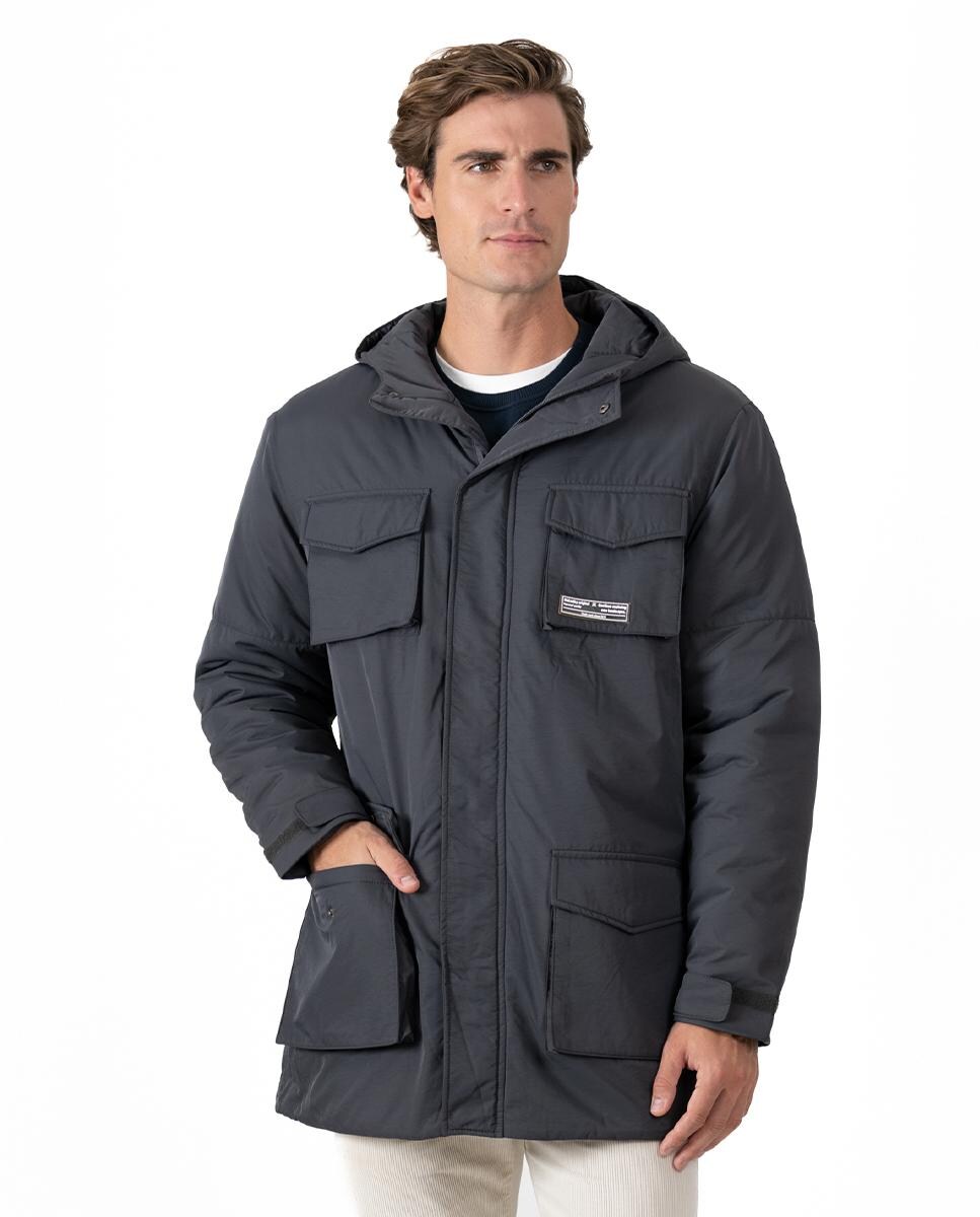 Parka de hombre acolchada con capucha y cremallera · Makarthy · El