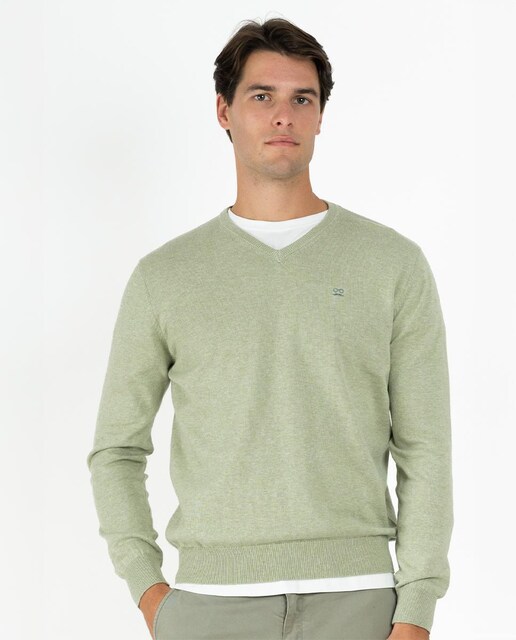 Imagen 0 de Jersey de algodón de hombre cuello pico