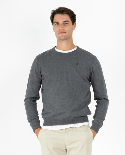 Imagen 0 de Jersey de algodón de hombre cuello redondo