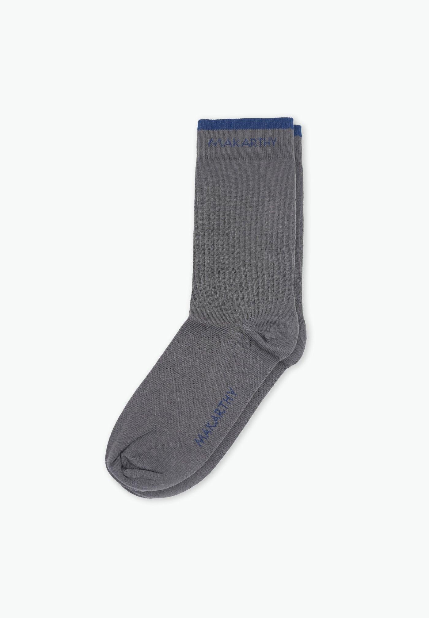 Calcetines cortos de hombre con logo - Makarthy - Gris Gris-1