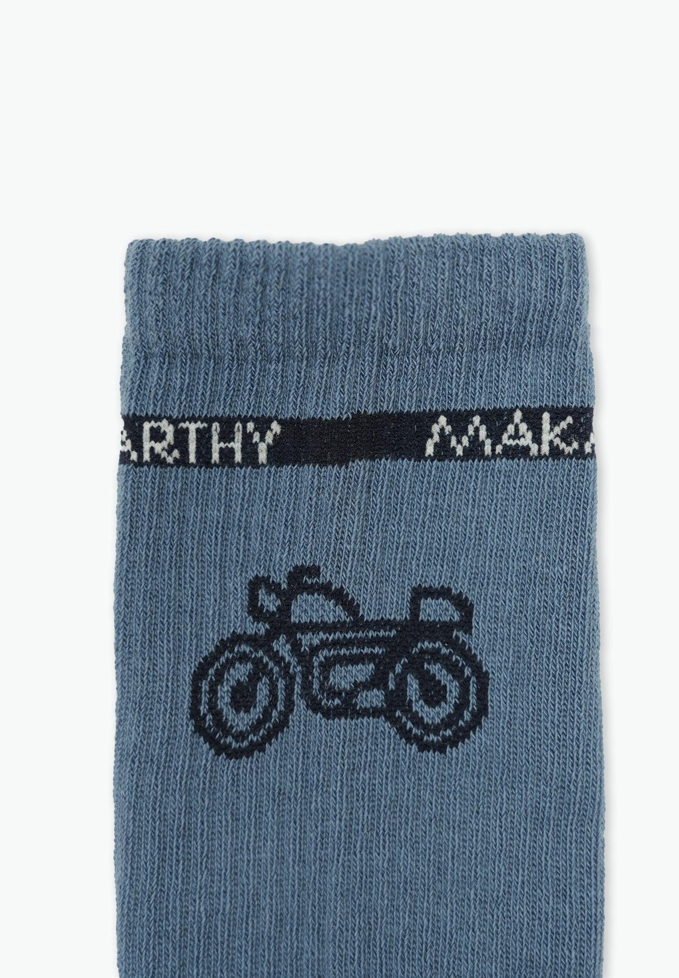 Calcetines cortos de hombre con logo - Makarthy - Azul Azul-2