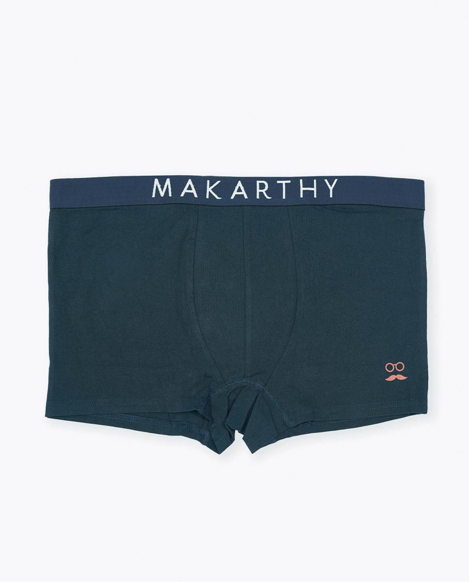 Bóxer de punto con cintura elástica - Makarthy - Azul oscuro Azul oscuro-1