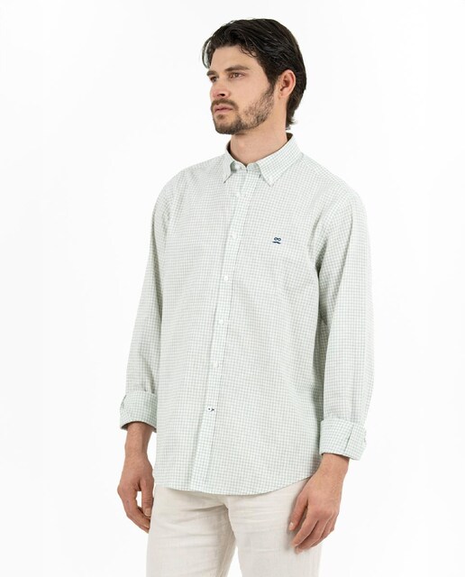 Imagen 0 de Camisa de algodón de hombre regular a cuadros